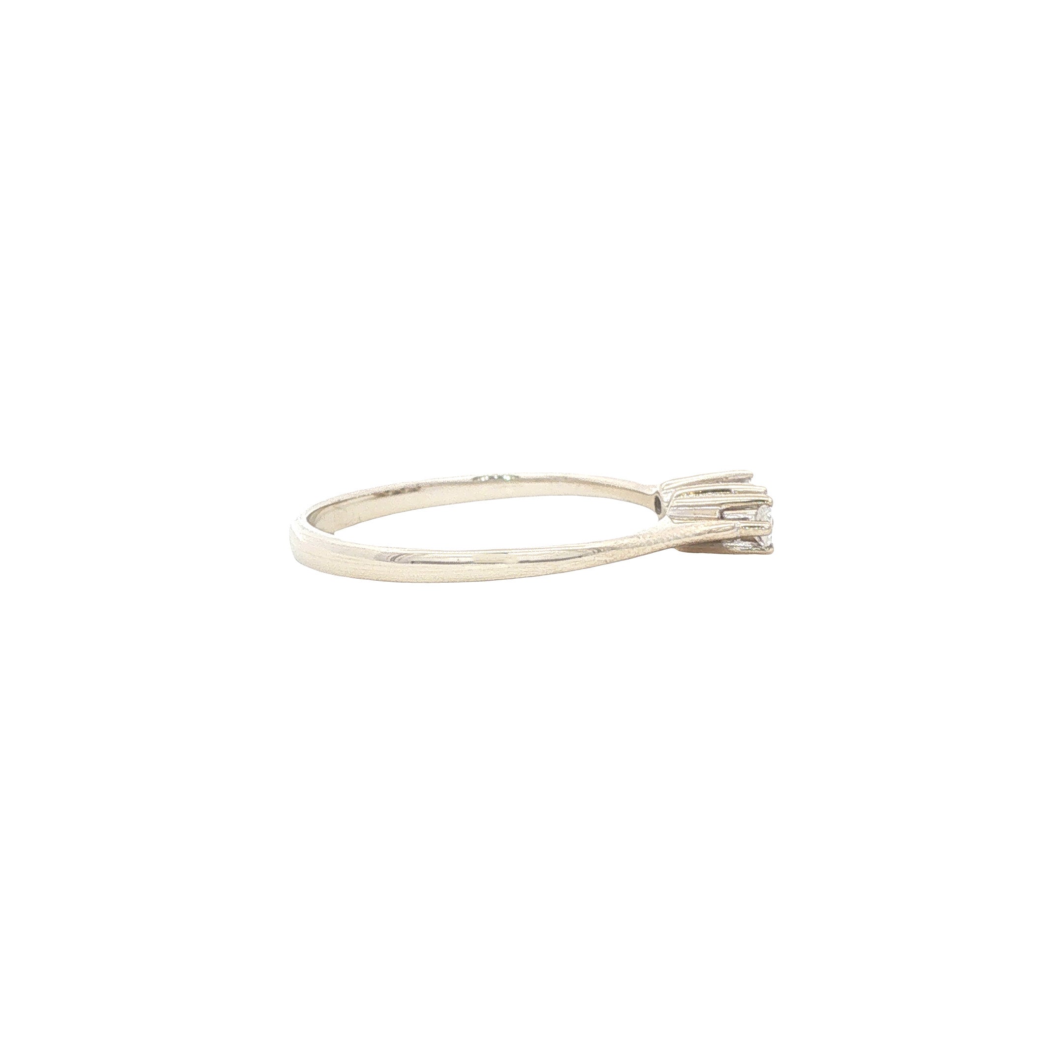 Witgouden ring met diamant 14 karaat