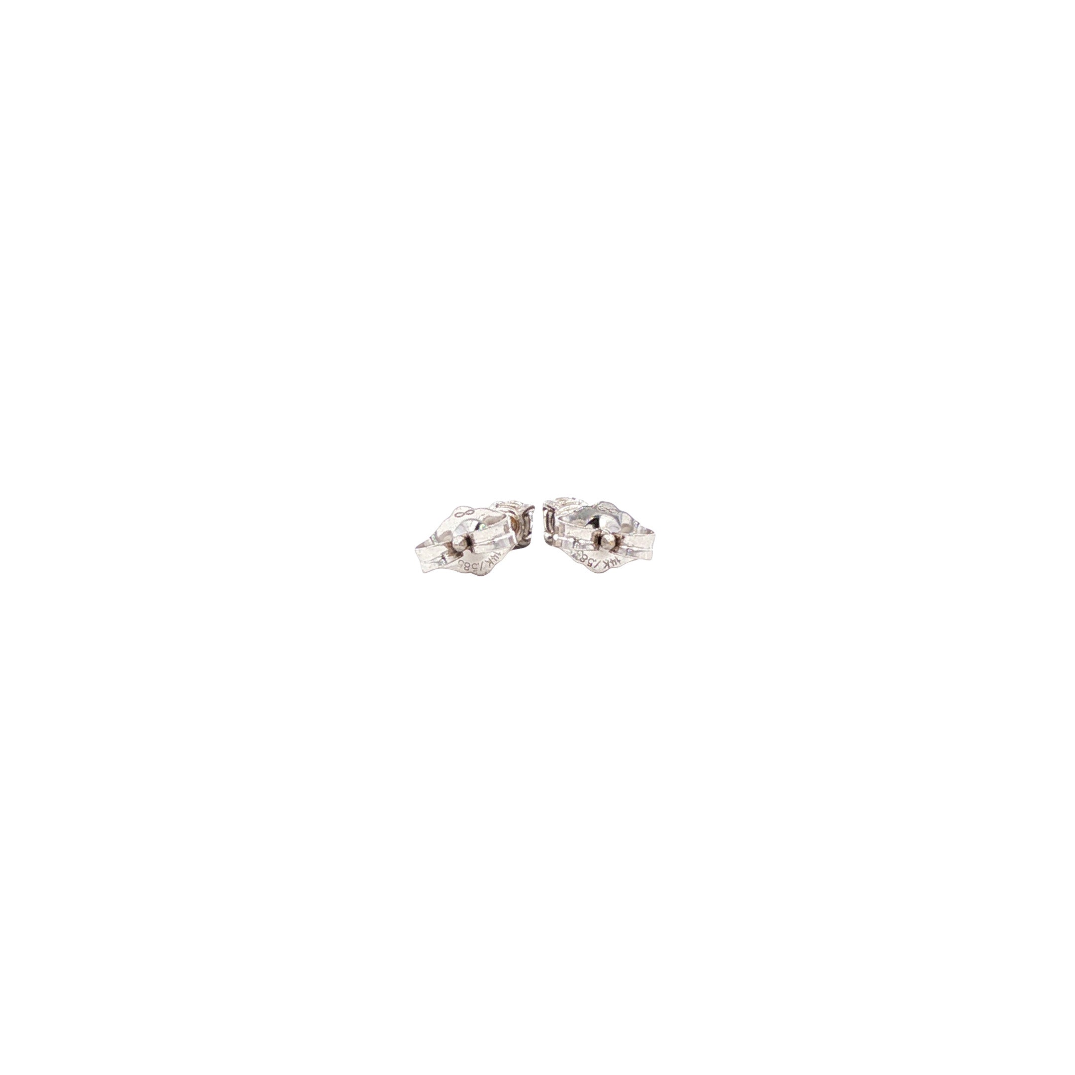 Witgouden solitair oorstekers met diamant 14 karaat*nieuw