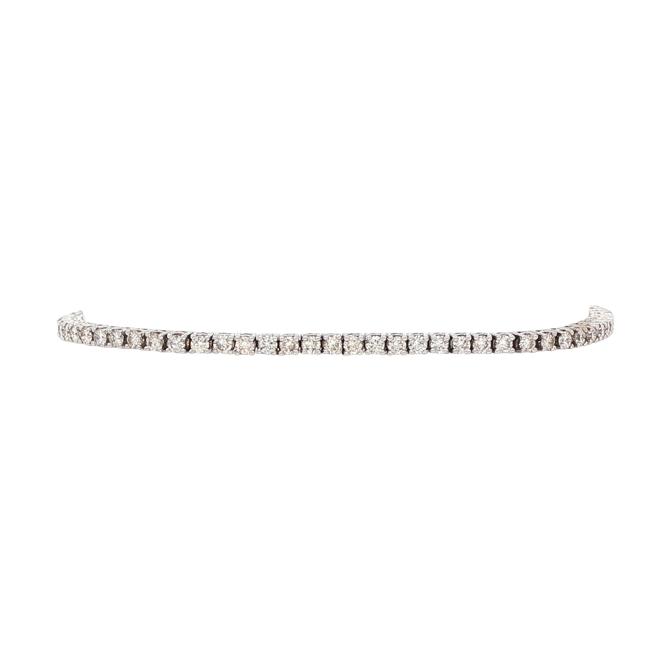 Witgouden tennisarmband met diamant 17.5 cm 18 karaat