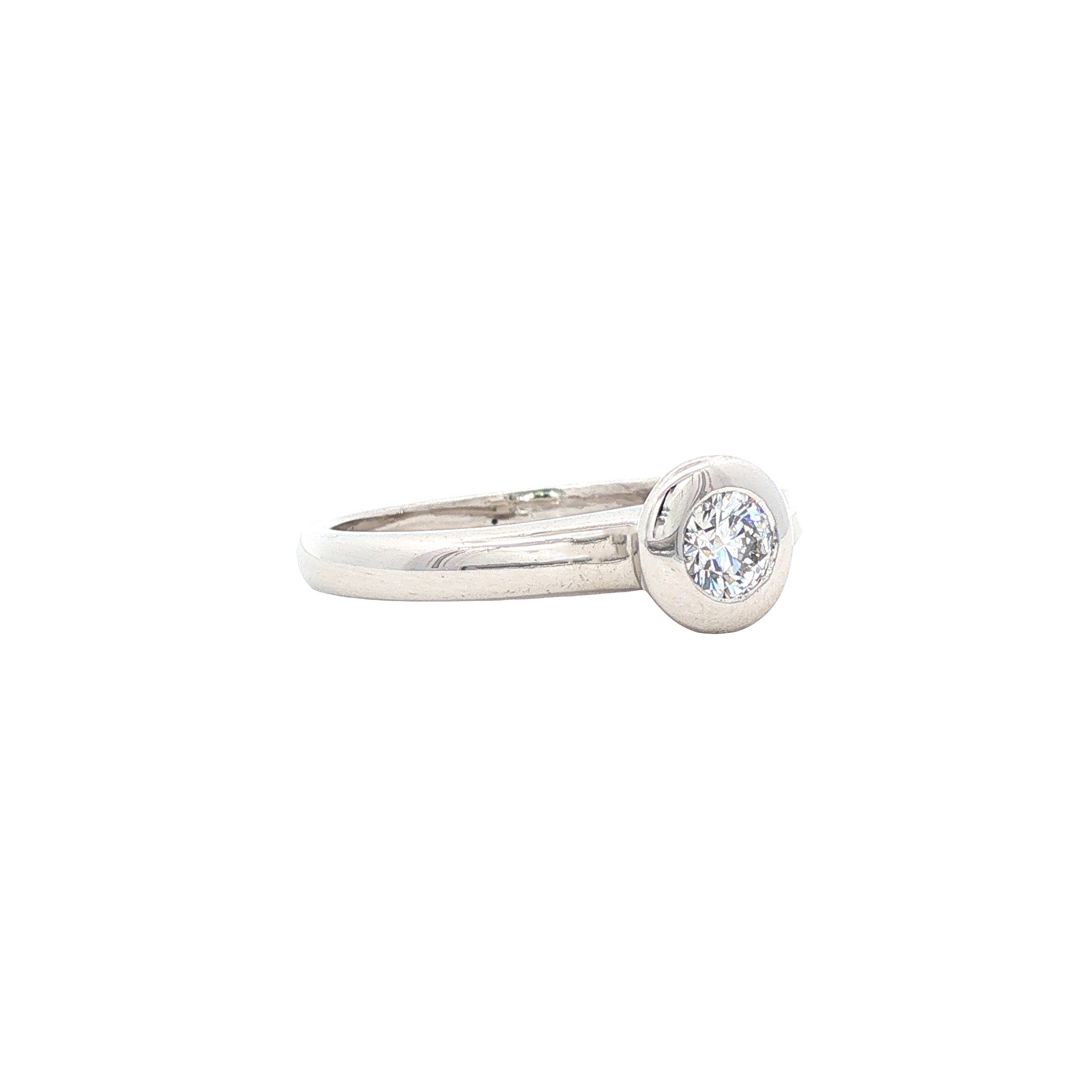 Witgouden solitair ring met diamant 18 karaat