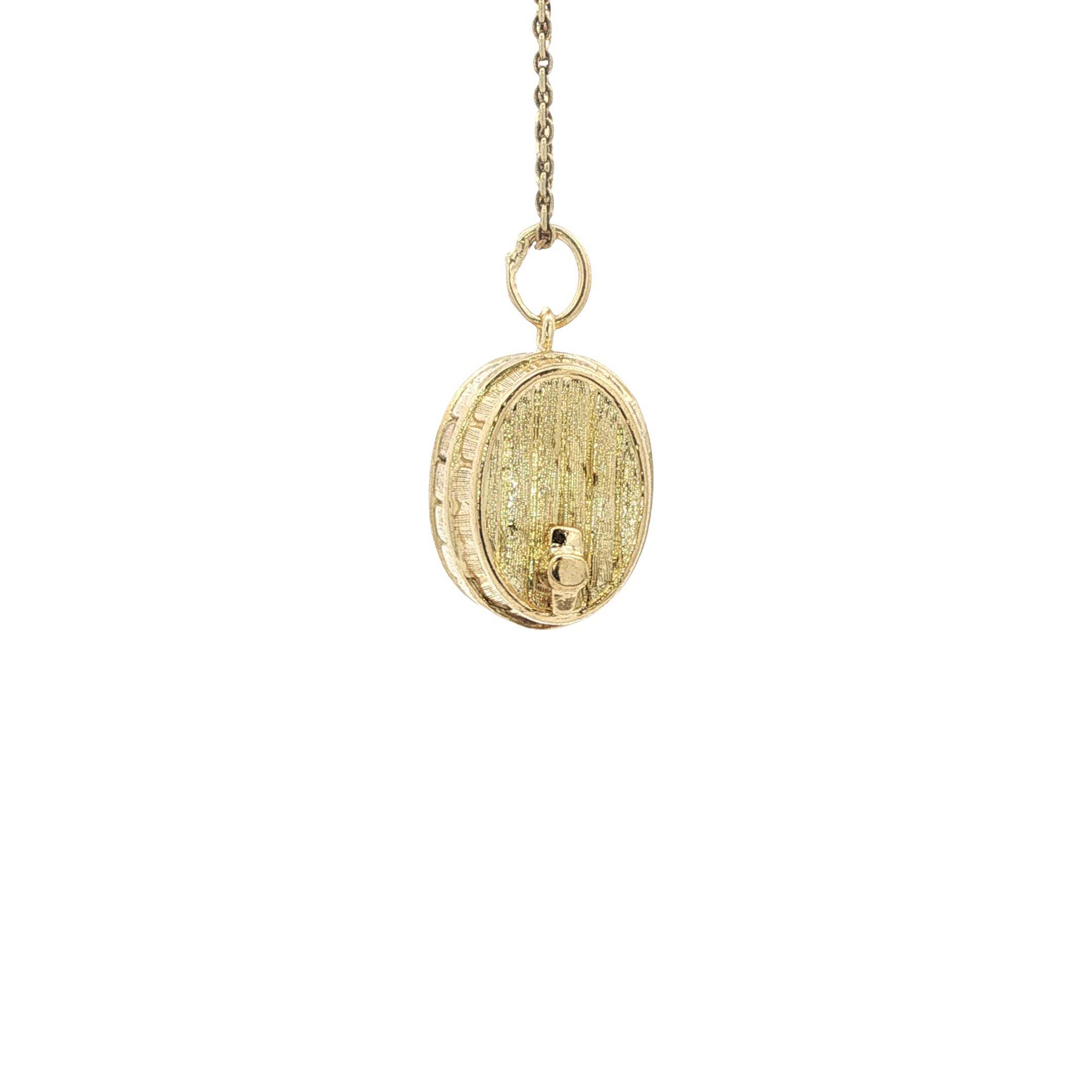 Gouden vintage hanger wijnvat 14 karaat