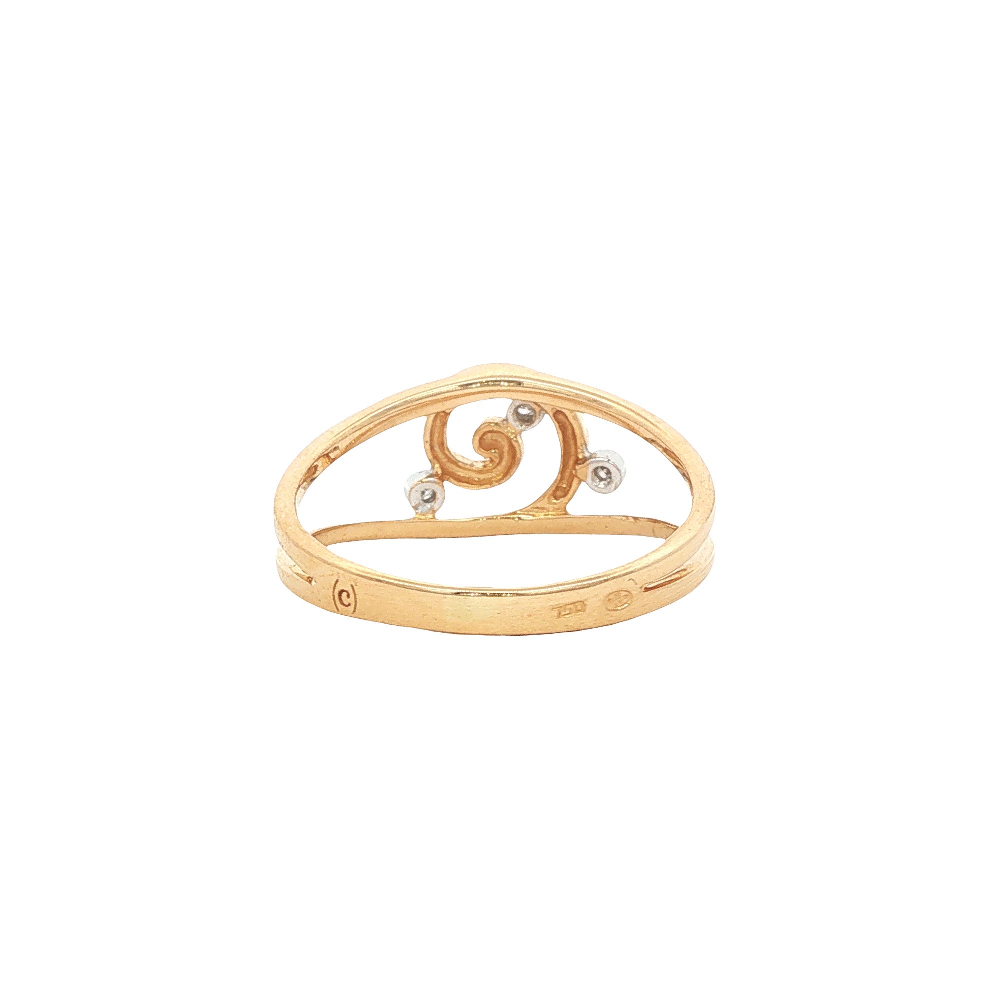 Rosegouden ring met diamant 18 karaat