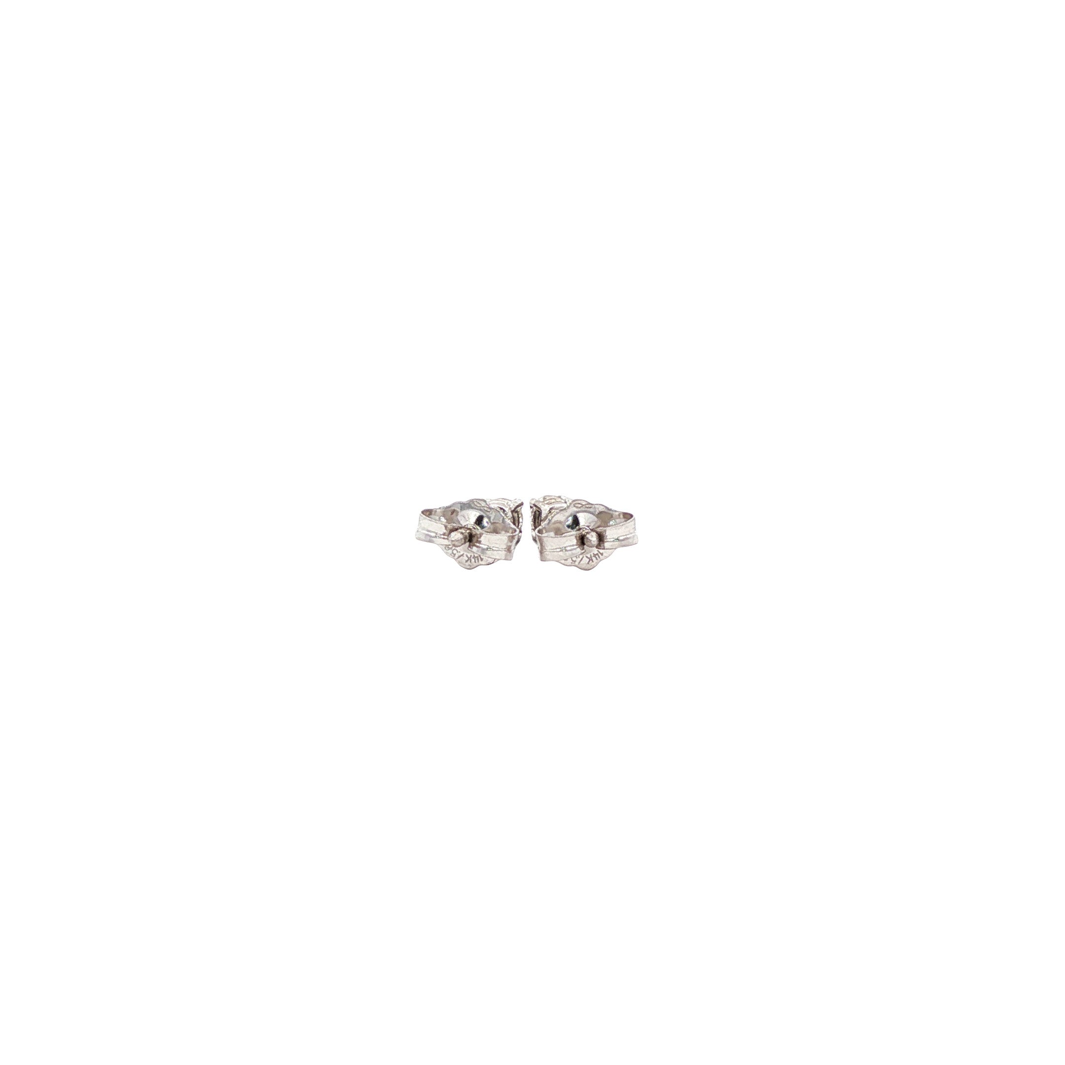 Witgouden solitair oorstekers met diamant 14 karaat*nieuw