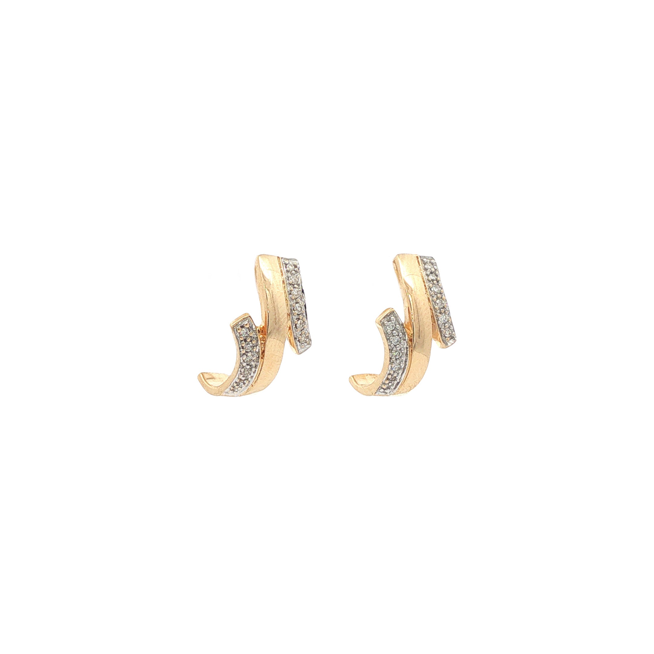 Gouden oorstekers diamant 14 karaat