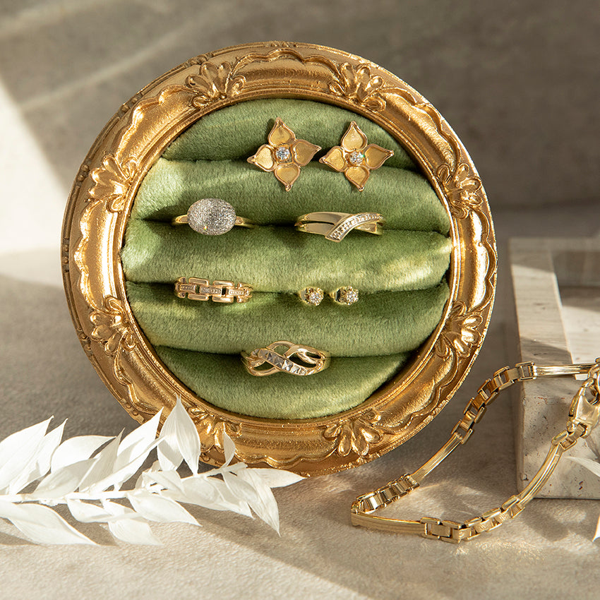 Gouden ring met diamant 14 karaat