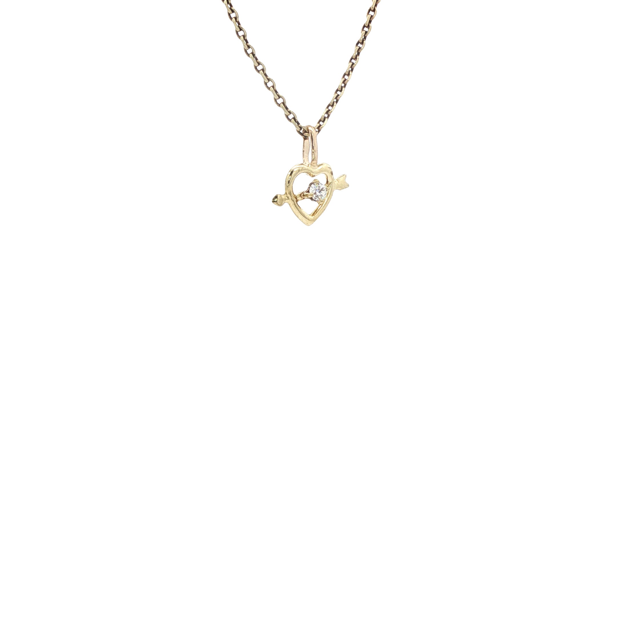 Gouden hart hanger met zirkonia 14 karaat