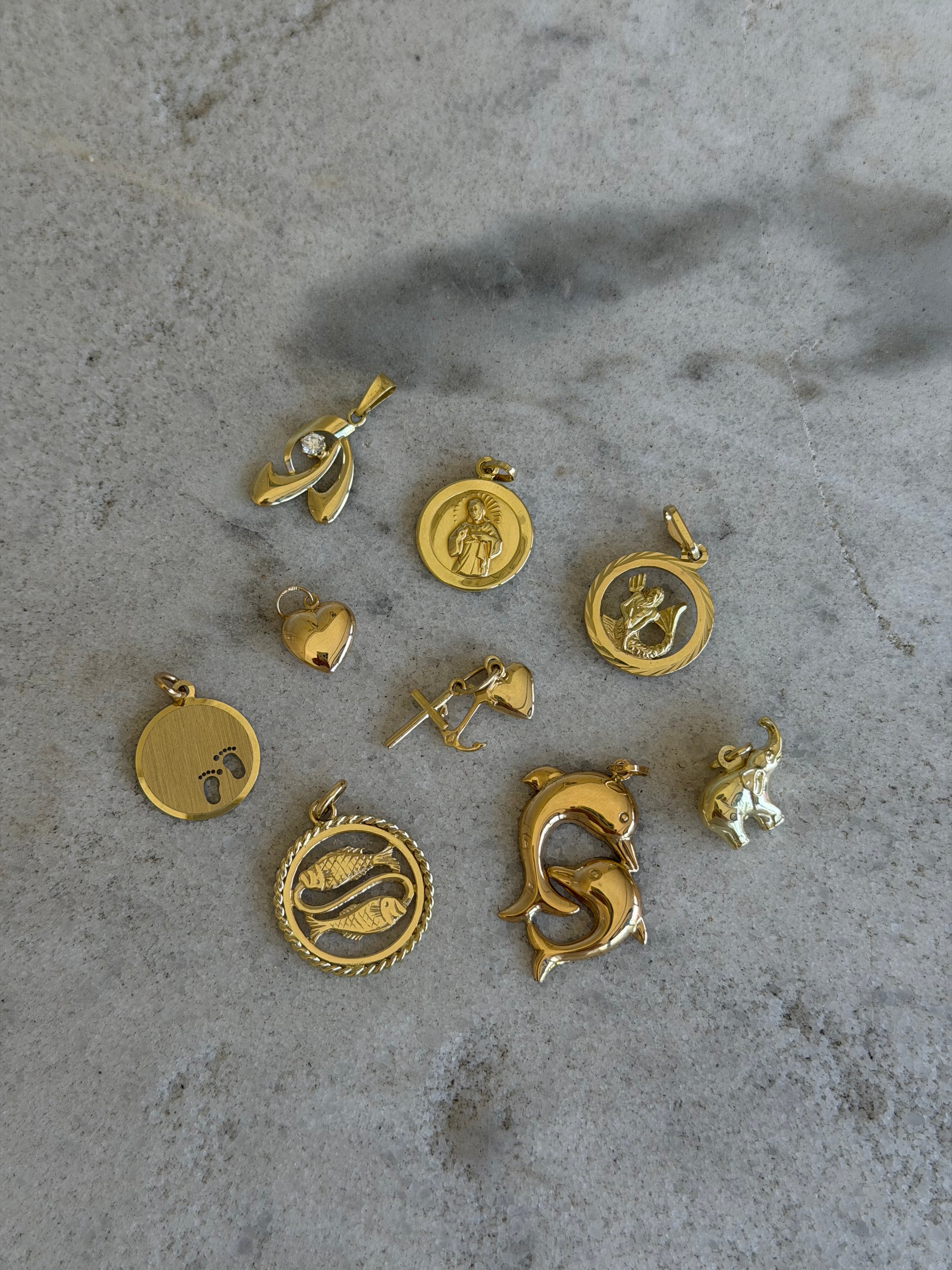 Gouden sterrenbeeld hanger vissen 14 karaat