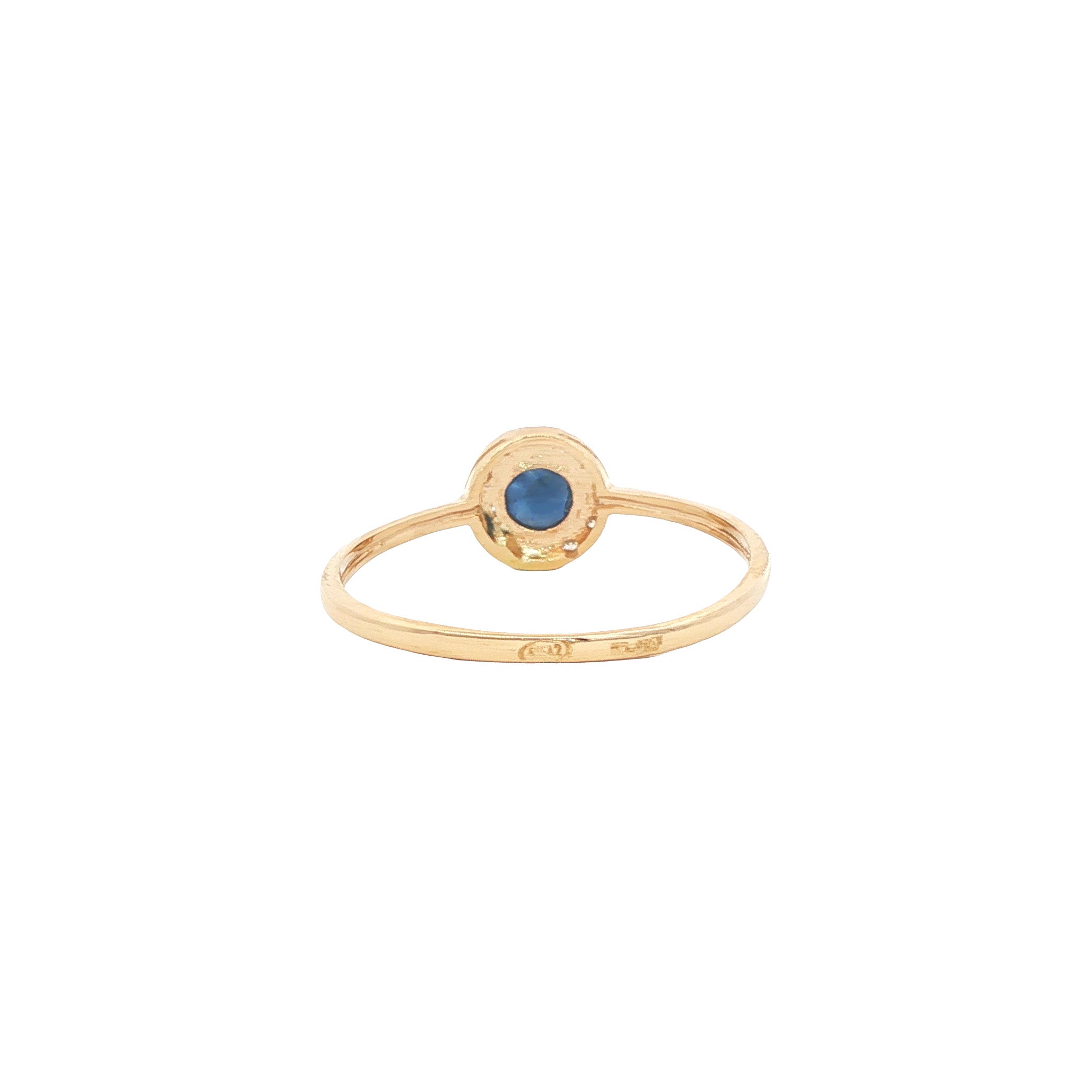 Gouden entourage ring met saffier en diamant 14 karaat* nieuw