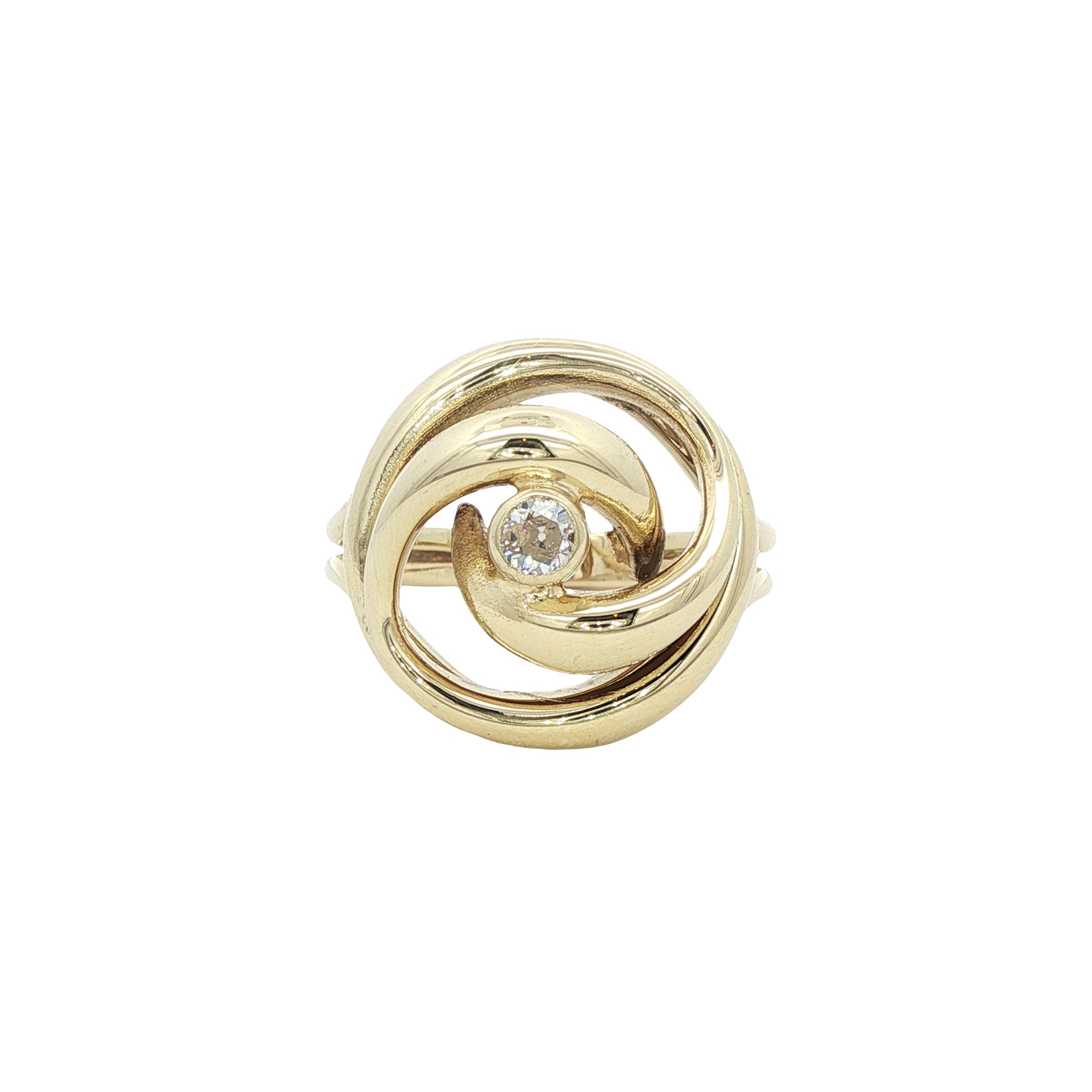 Gouden ring met diamant 14 karaat