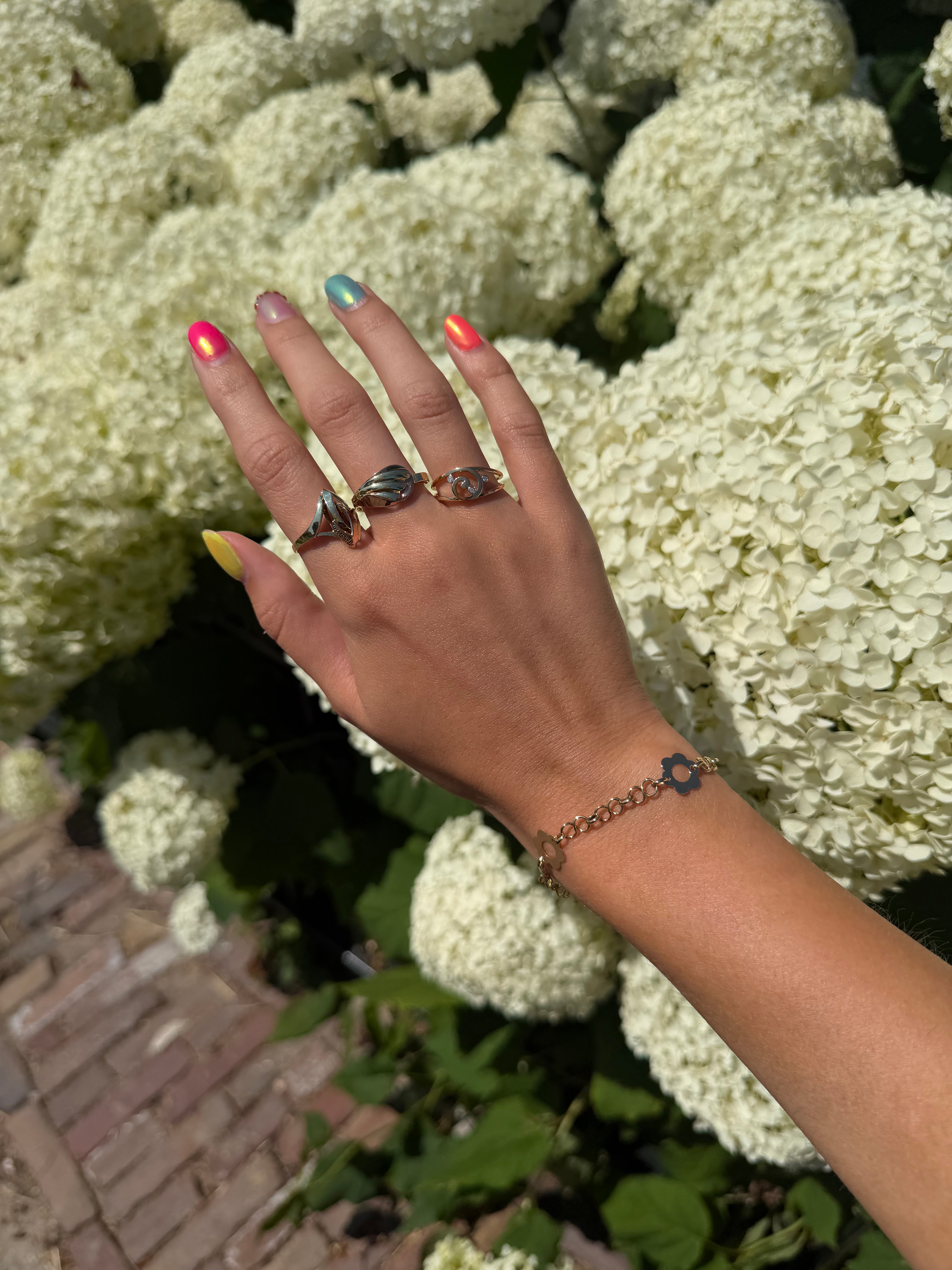 Rosegouden ring met diamant 18 karaat