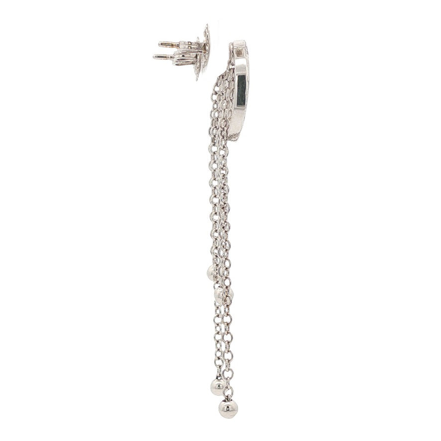 Witgouden oorsieraden met diamant 18 karaat