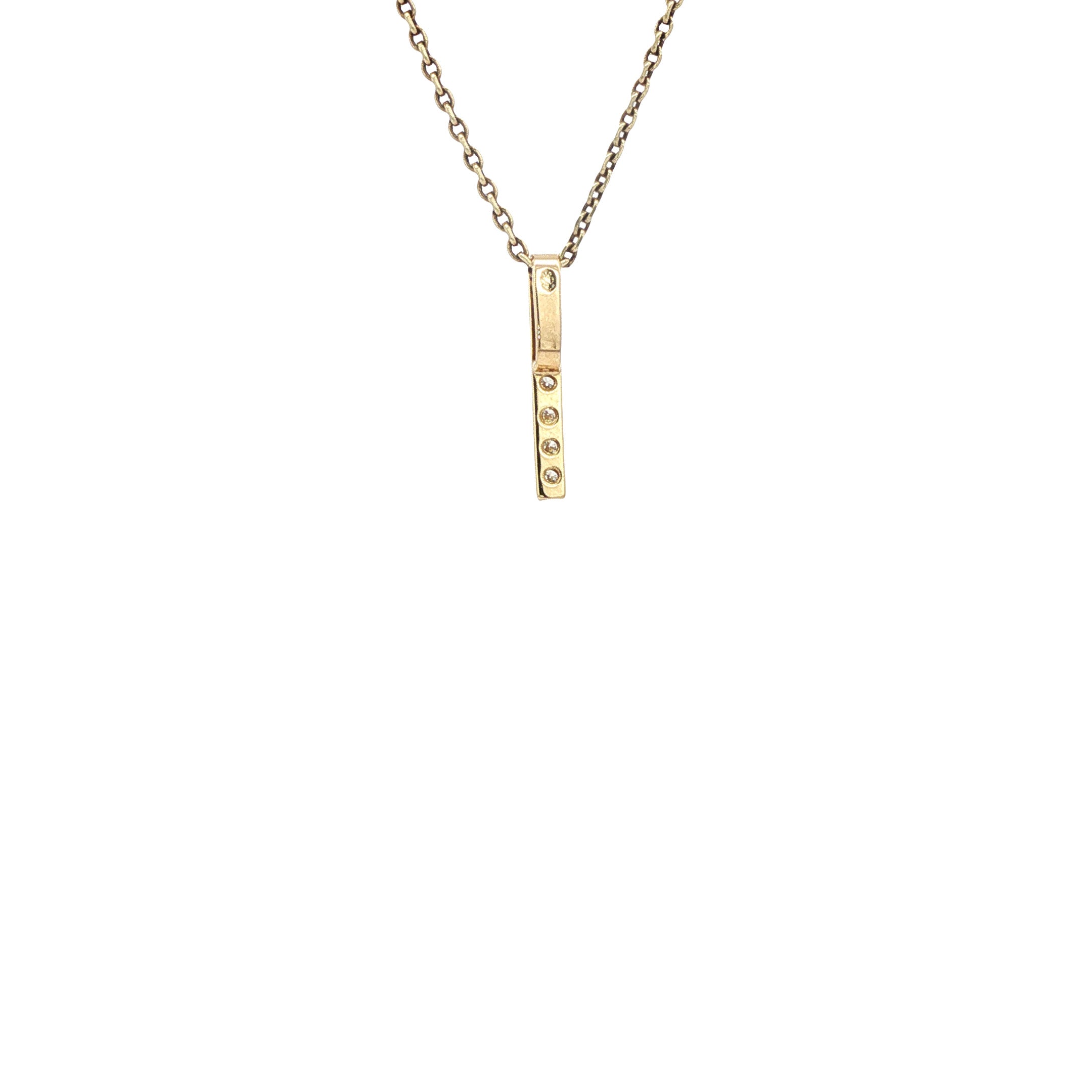 Gouden hanger met diamant 14 karaat