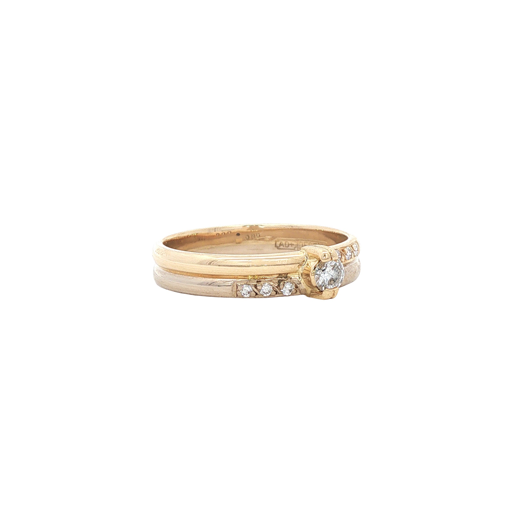 Gouden ring met diamant 14 karaat