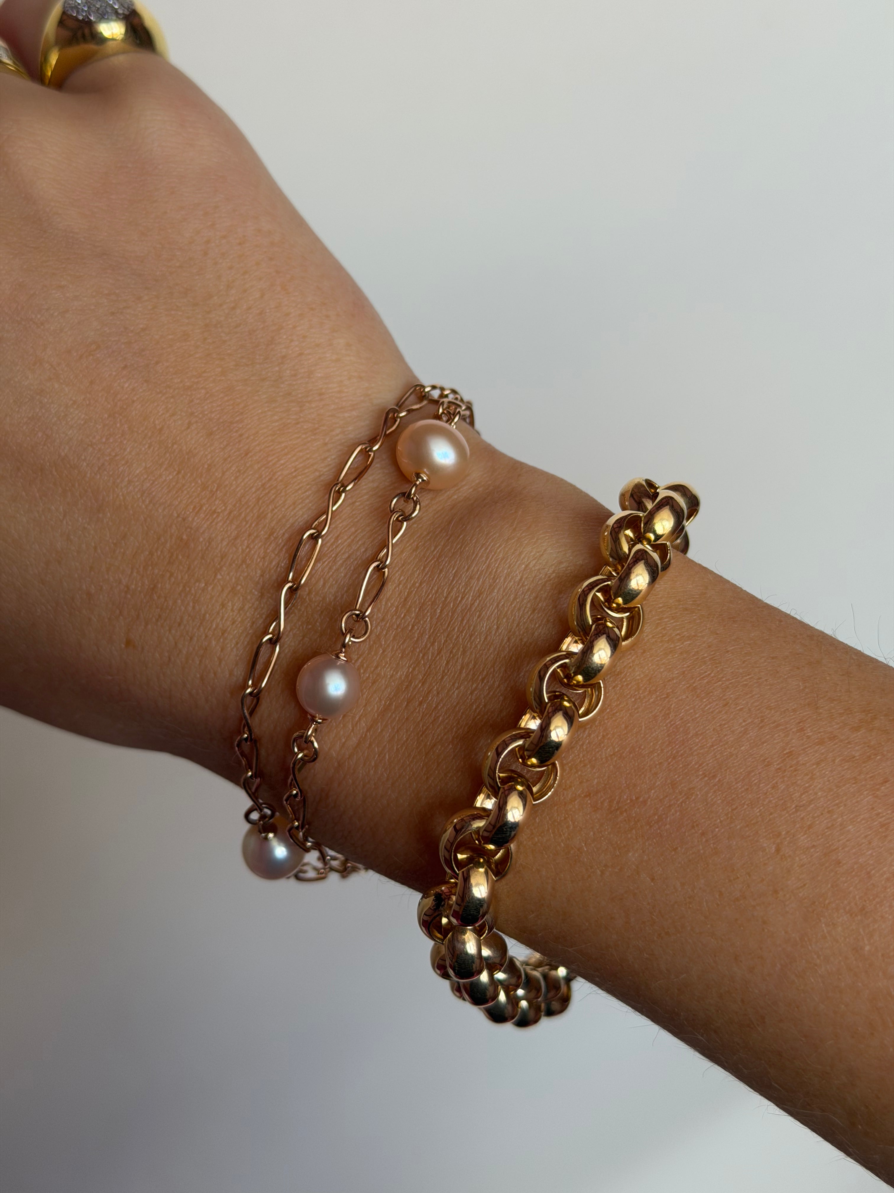Gouden jasseron armband 19 cm 14 karaat