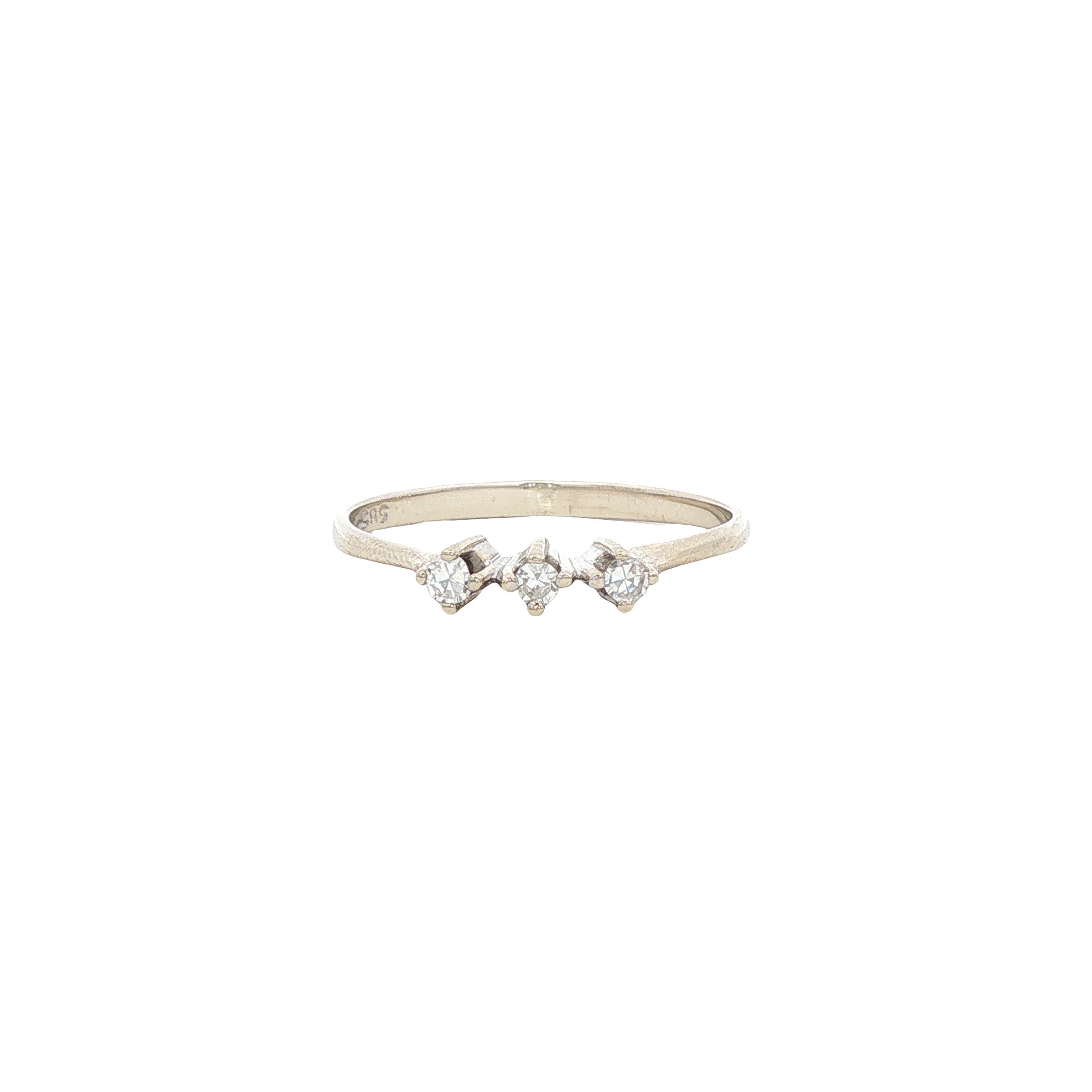 Witgouden ring met diamant 14 karaat