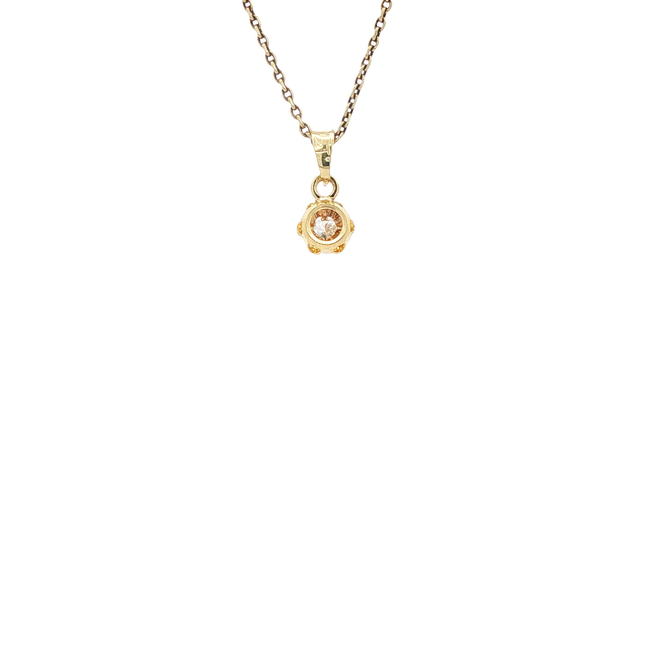 Gouden solitair hanger met diamant 14 karaat