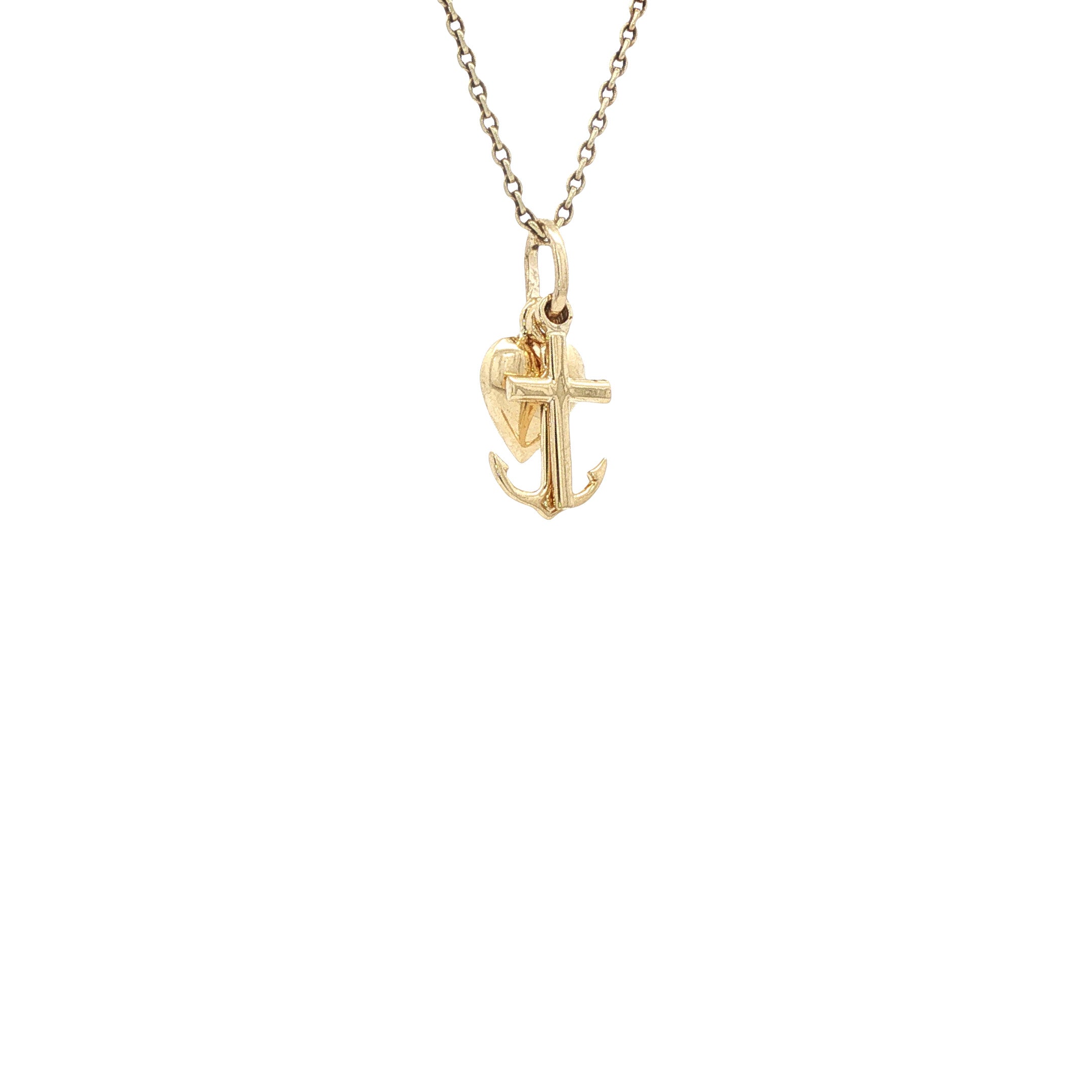 Gouden hanger geloof, hoop en liefde 14 karaat