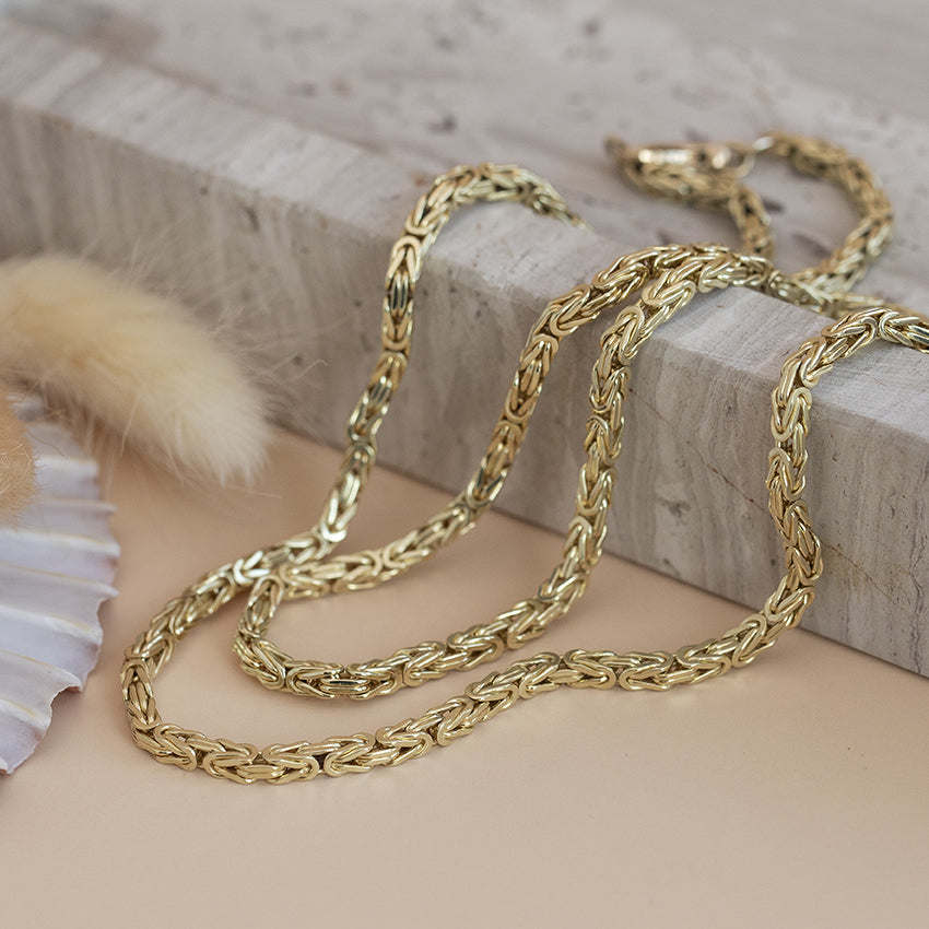 Gouden koningscollier 55 cm 14 karaat