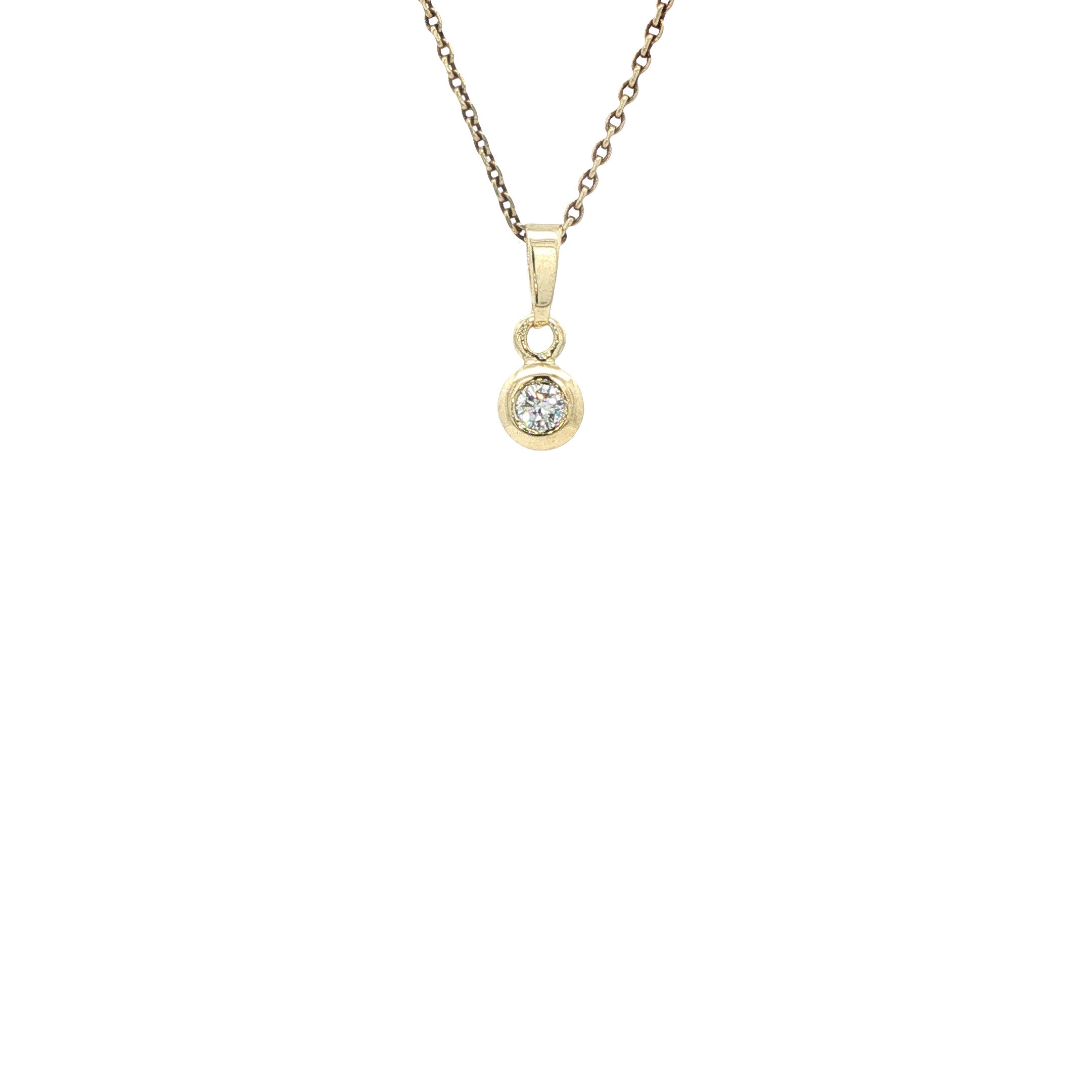 Gouden hanger met diamant 14 karaat