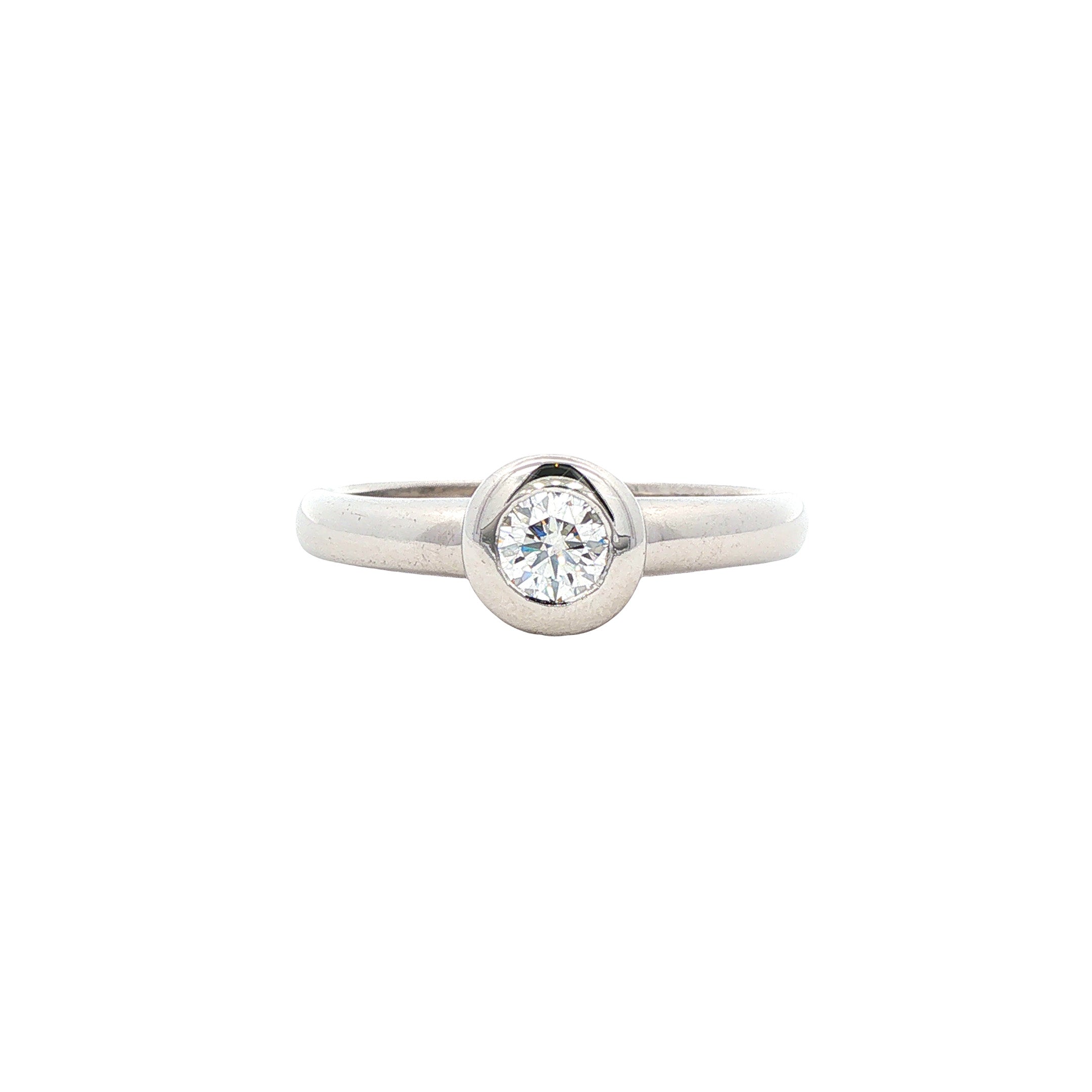 Witgouden solitair ring met diamant 18 karaat