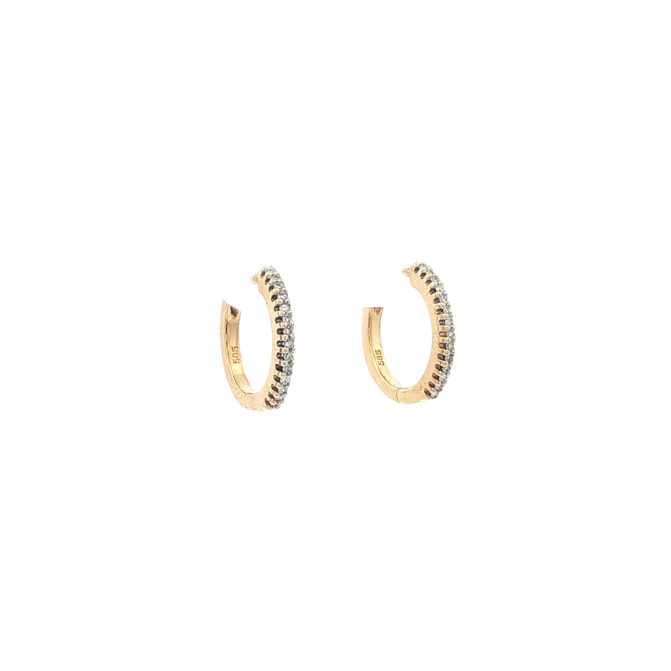 Gouden oorringen diamant 14 karaat