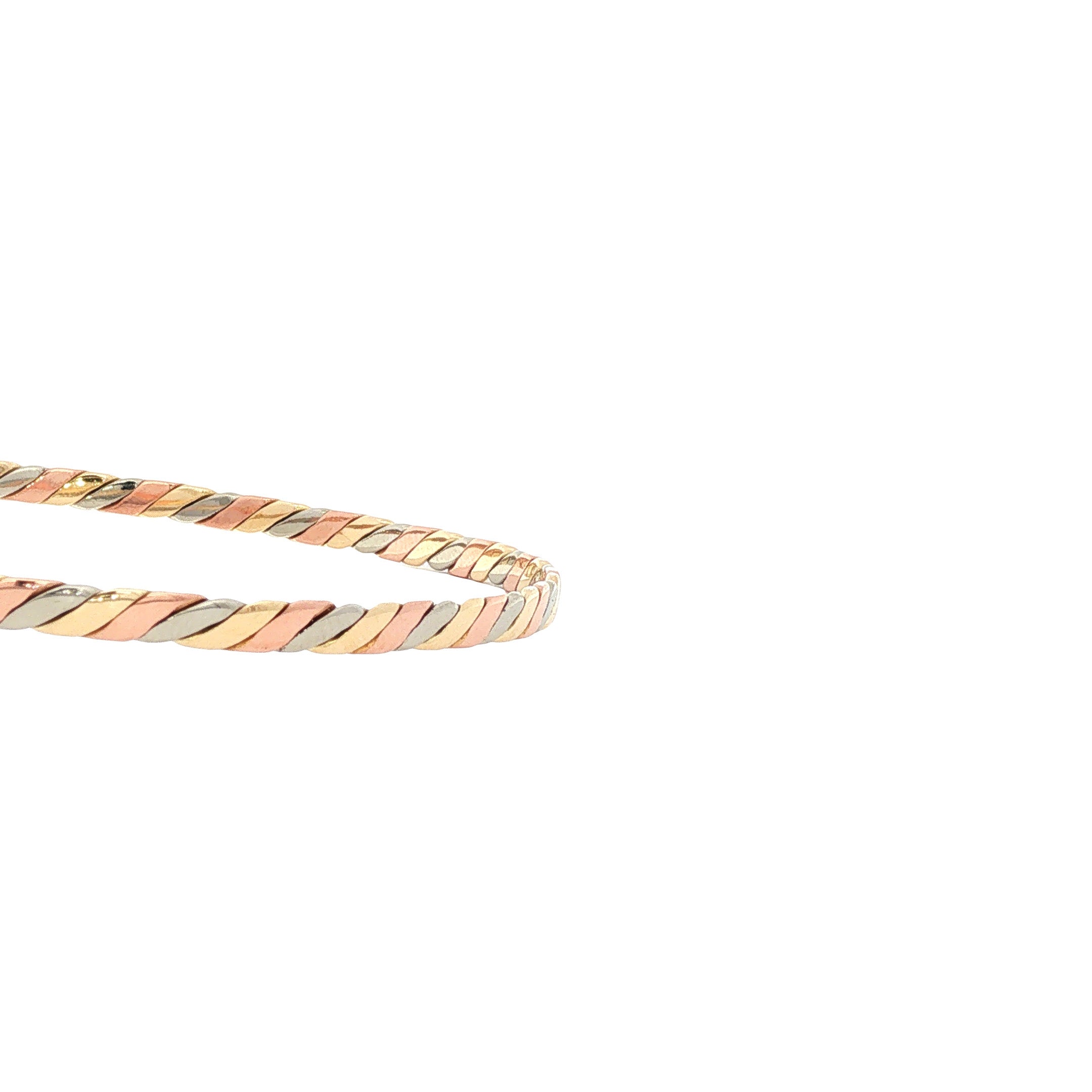Tricolour gouden rinkel armband 14 karaat
