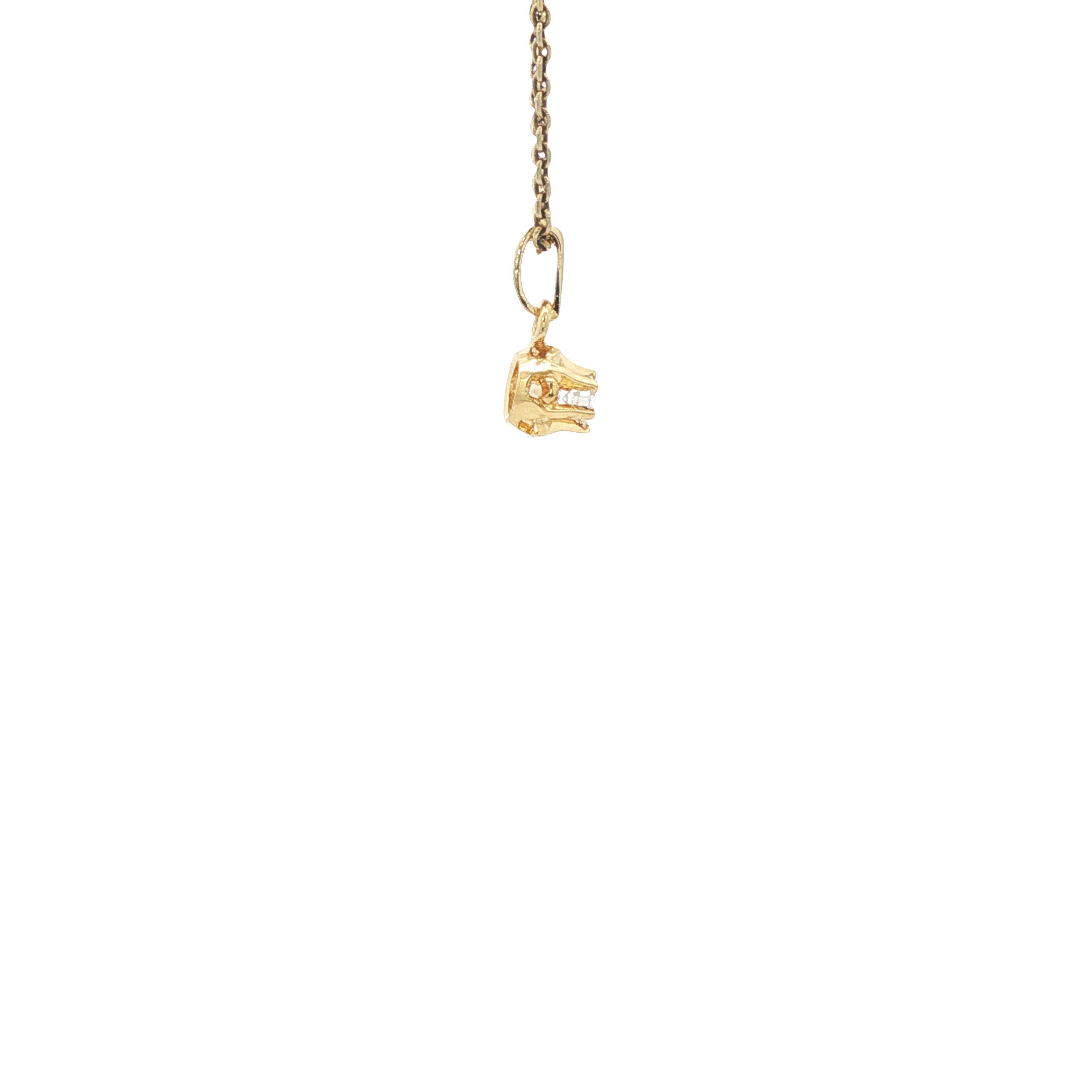 Gouden solitair hanger met diamant 14 karaat