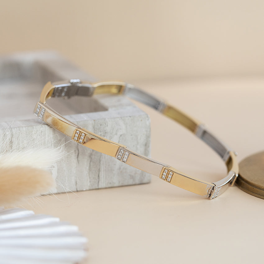 Gouden armband met diamant 18.5 cm 18 karaat