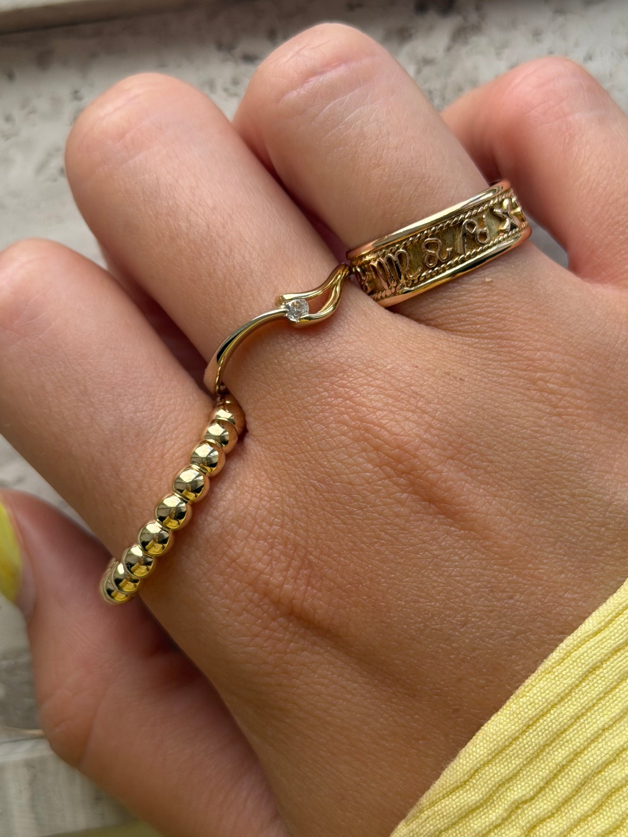 Gouden ring zirkonia 14 karaat