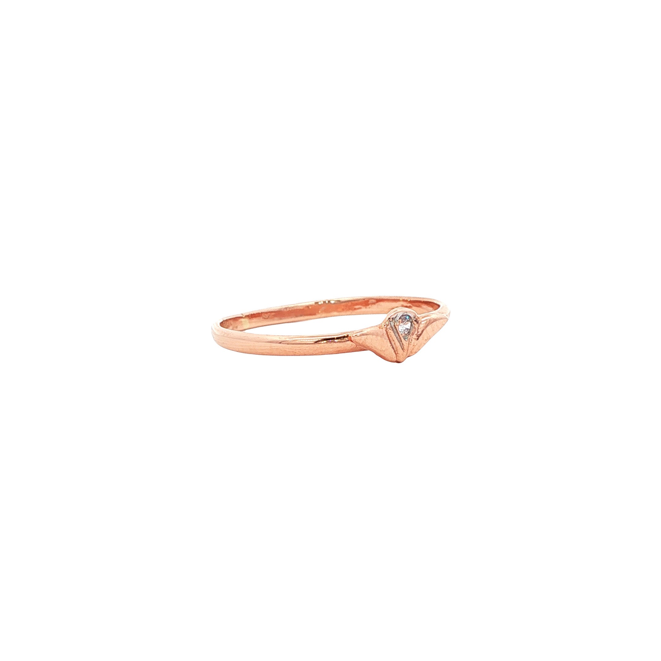 Rosegouden ring met zirkonia 14 karaat