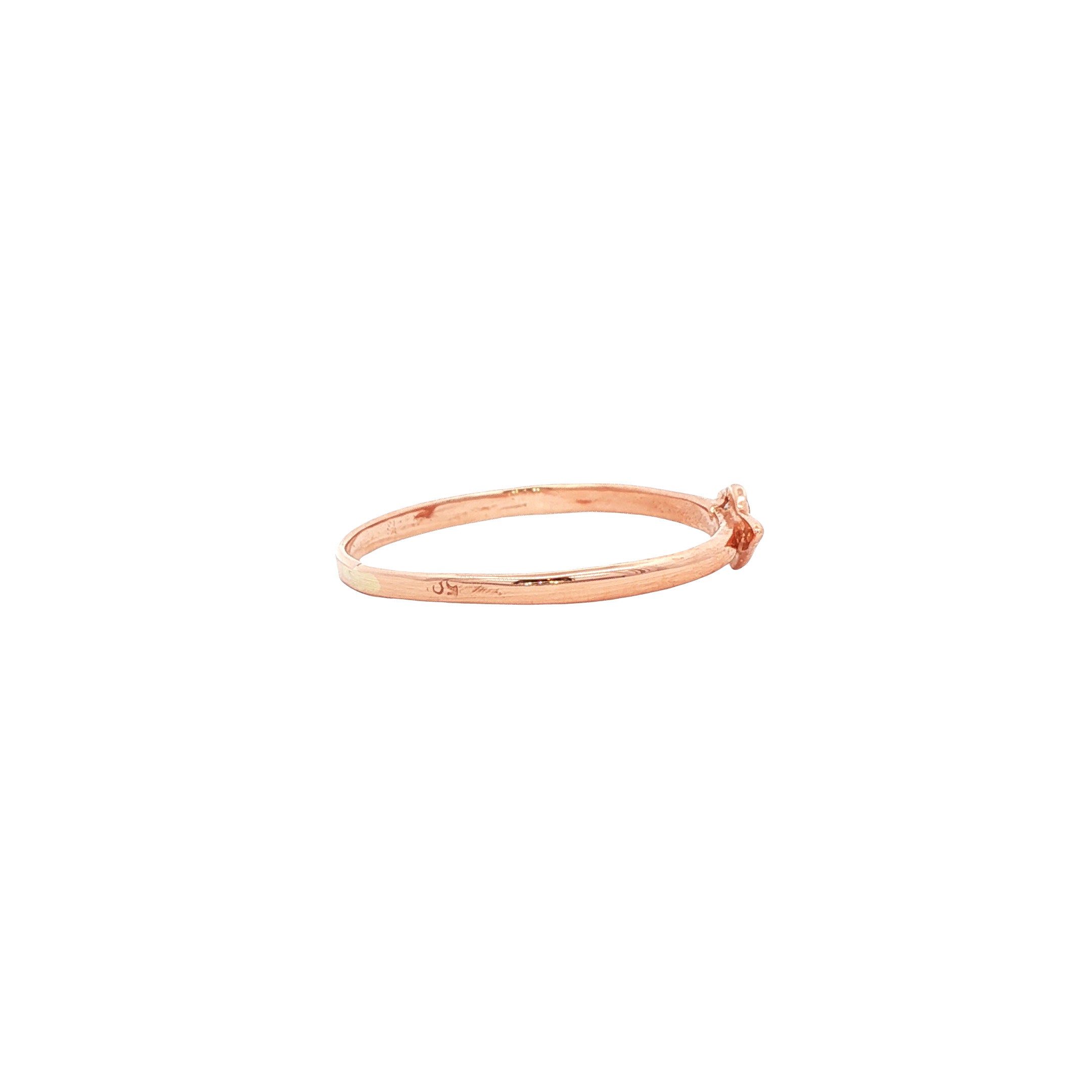 Rosegouden ring met zirkonia 14 karaat