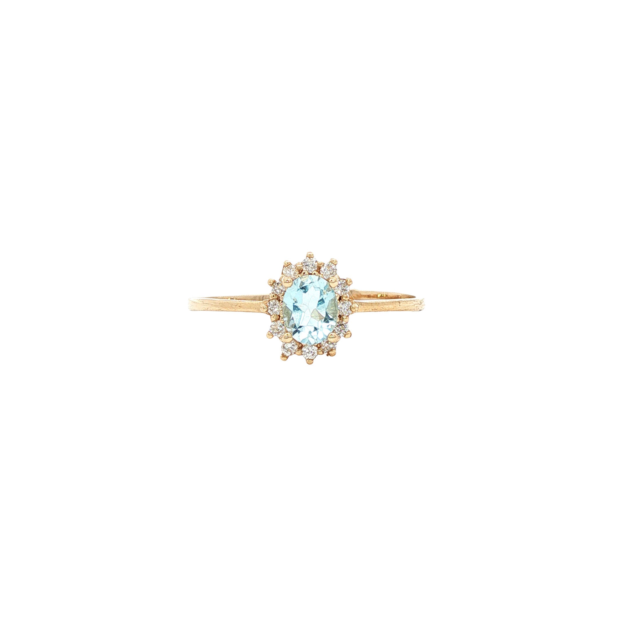 Gouden ring met topaas en diamant 14 karaat* nieuw