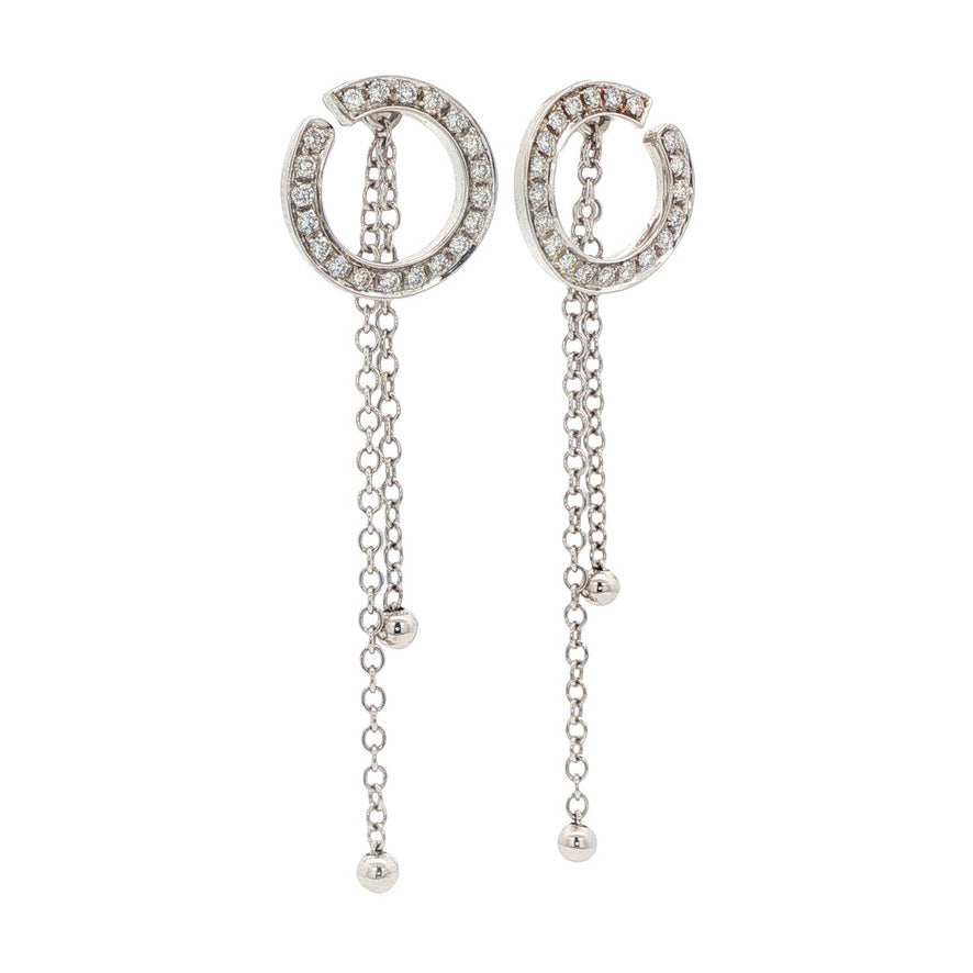 18-karat white gold diamond earrings