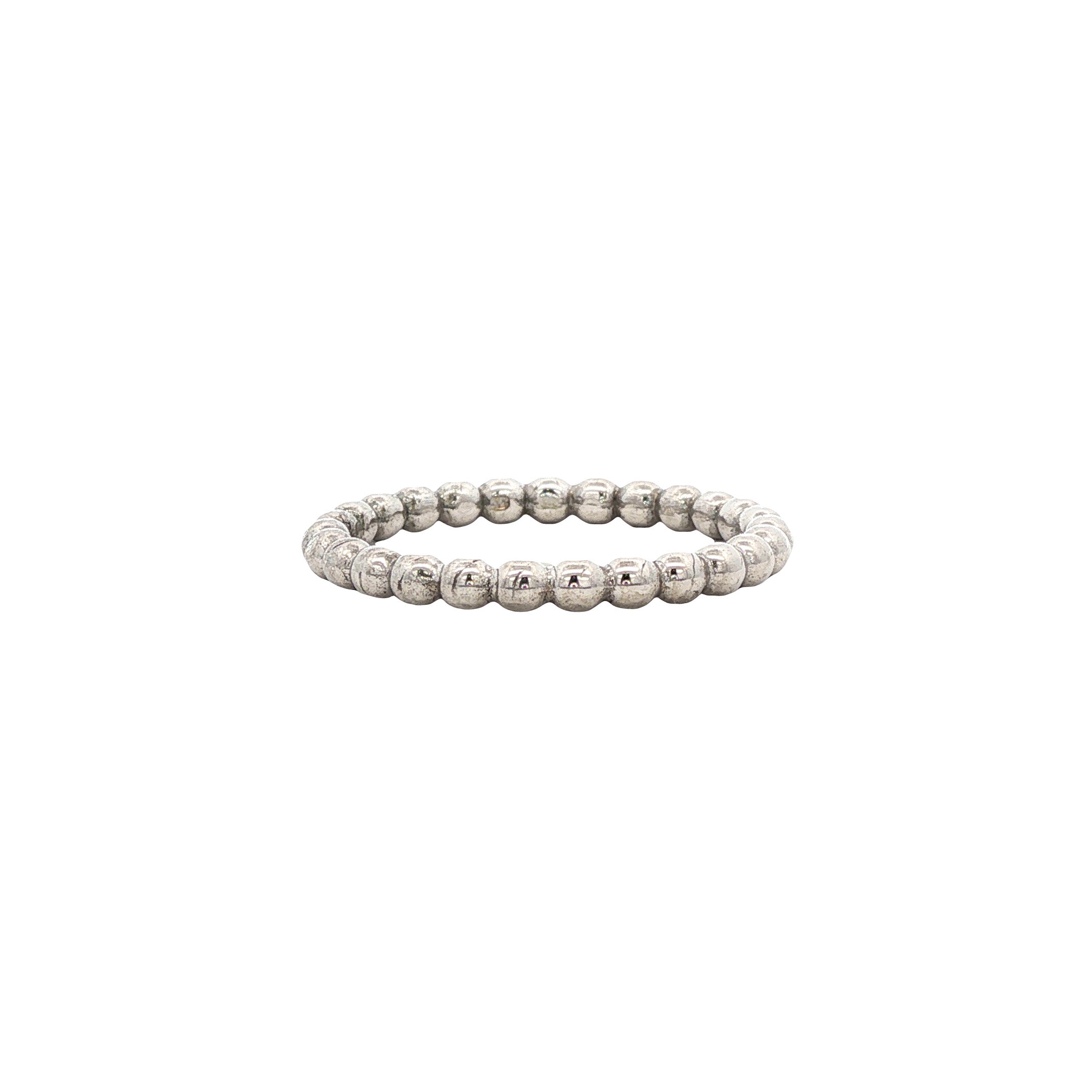 Witgouden bolletjes ring 14 karaat