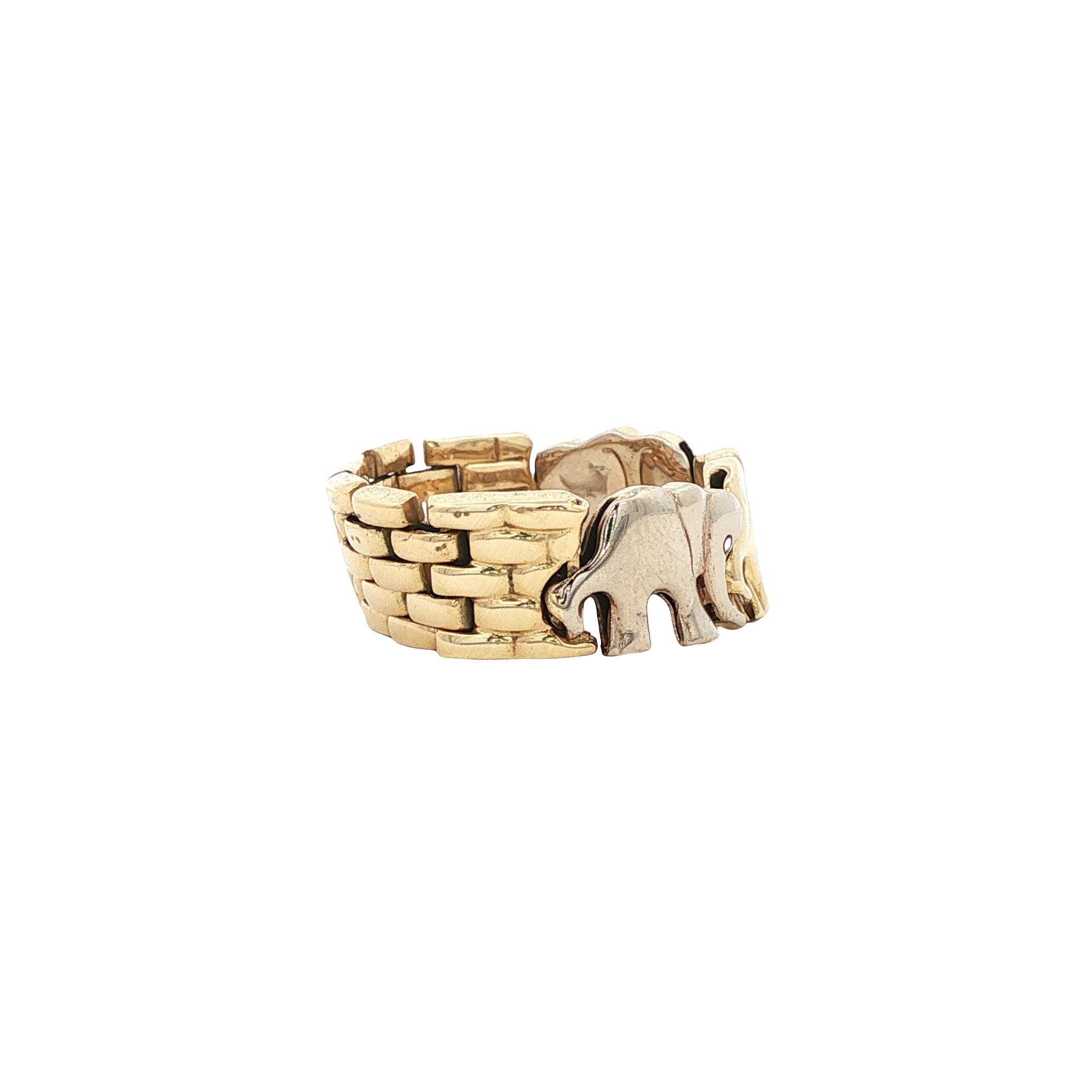 Gouden ring met olifanten 14 karaat