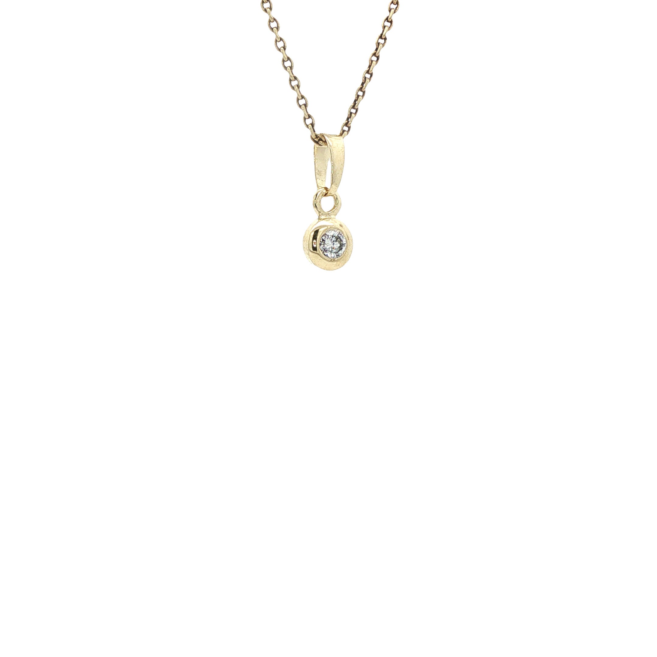 Gouden hanger met diamant 14 karaat