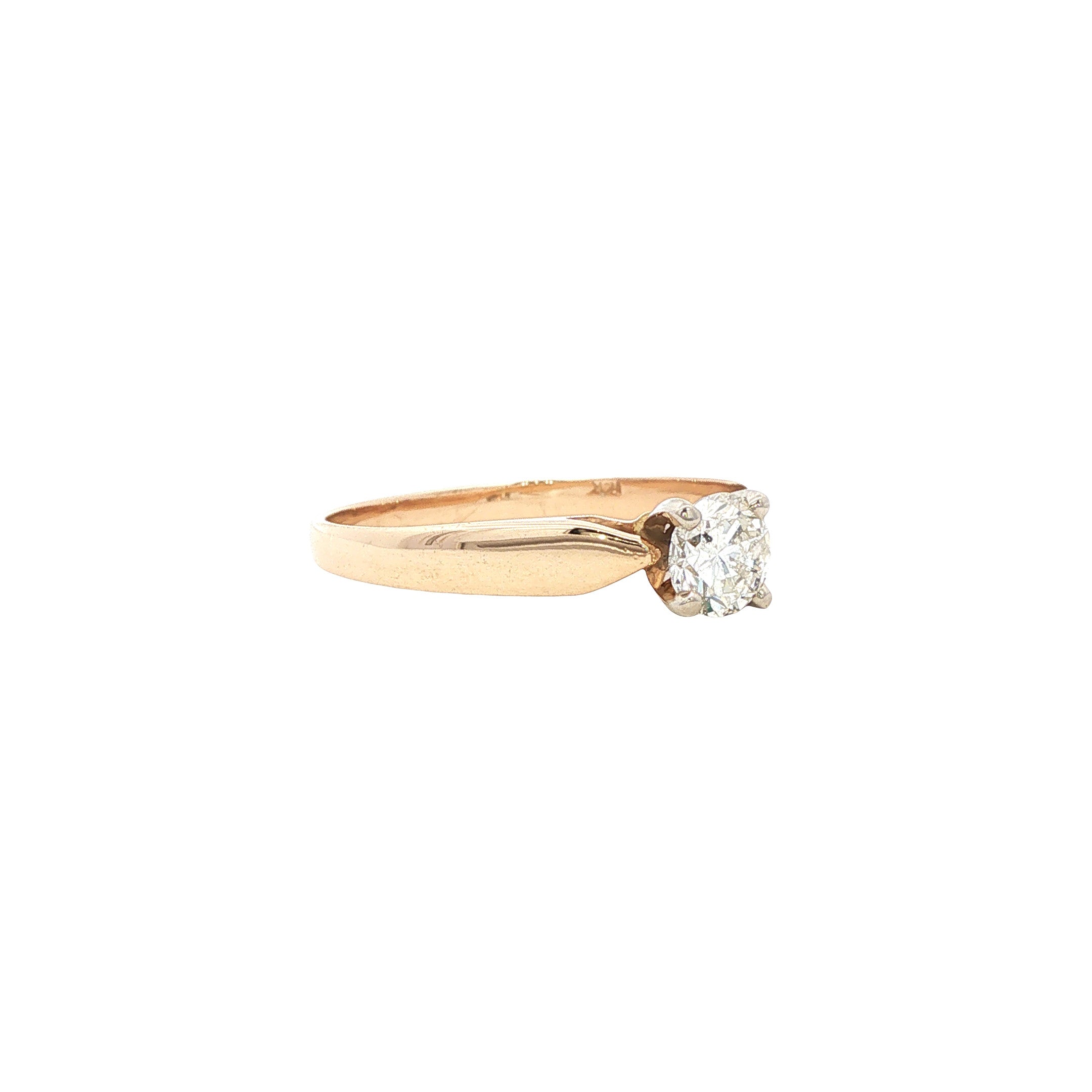 Gouden solitair ring met diamant 14 karaat