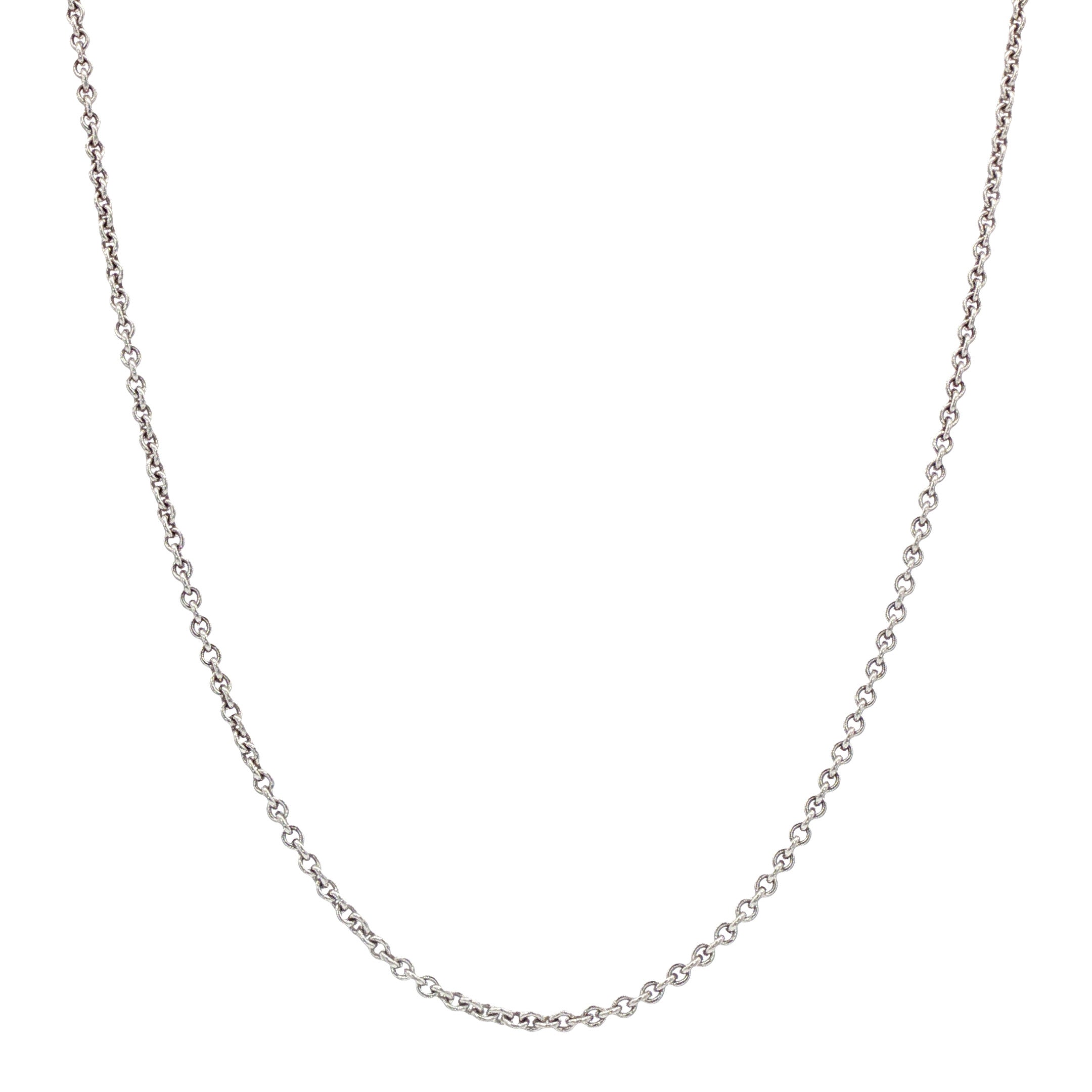 Witgouden lengtecollier anker 45 cm 14 karaat