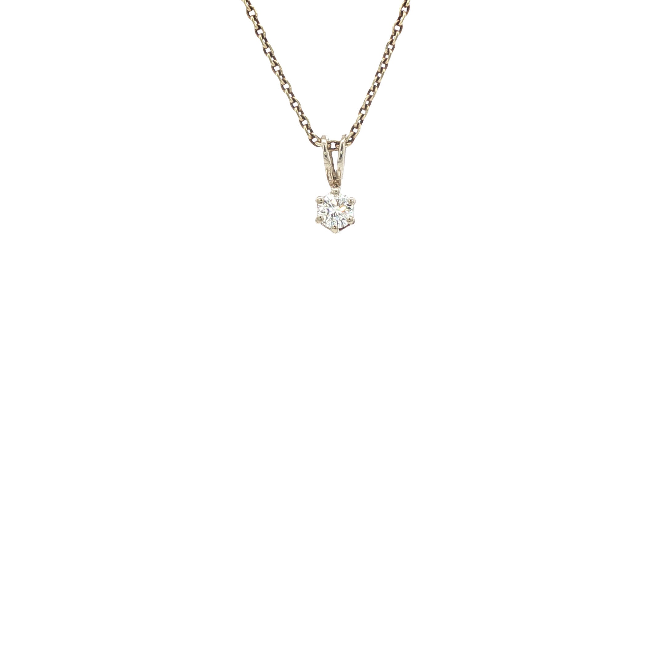 Witgouden hanger met diamant 14 karaat