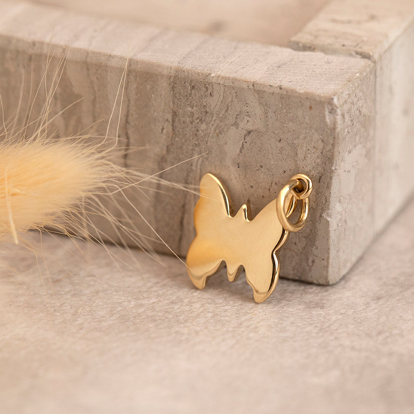 Gouden Dodo hanger vlinder 18 karaat