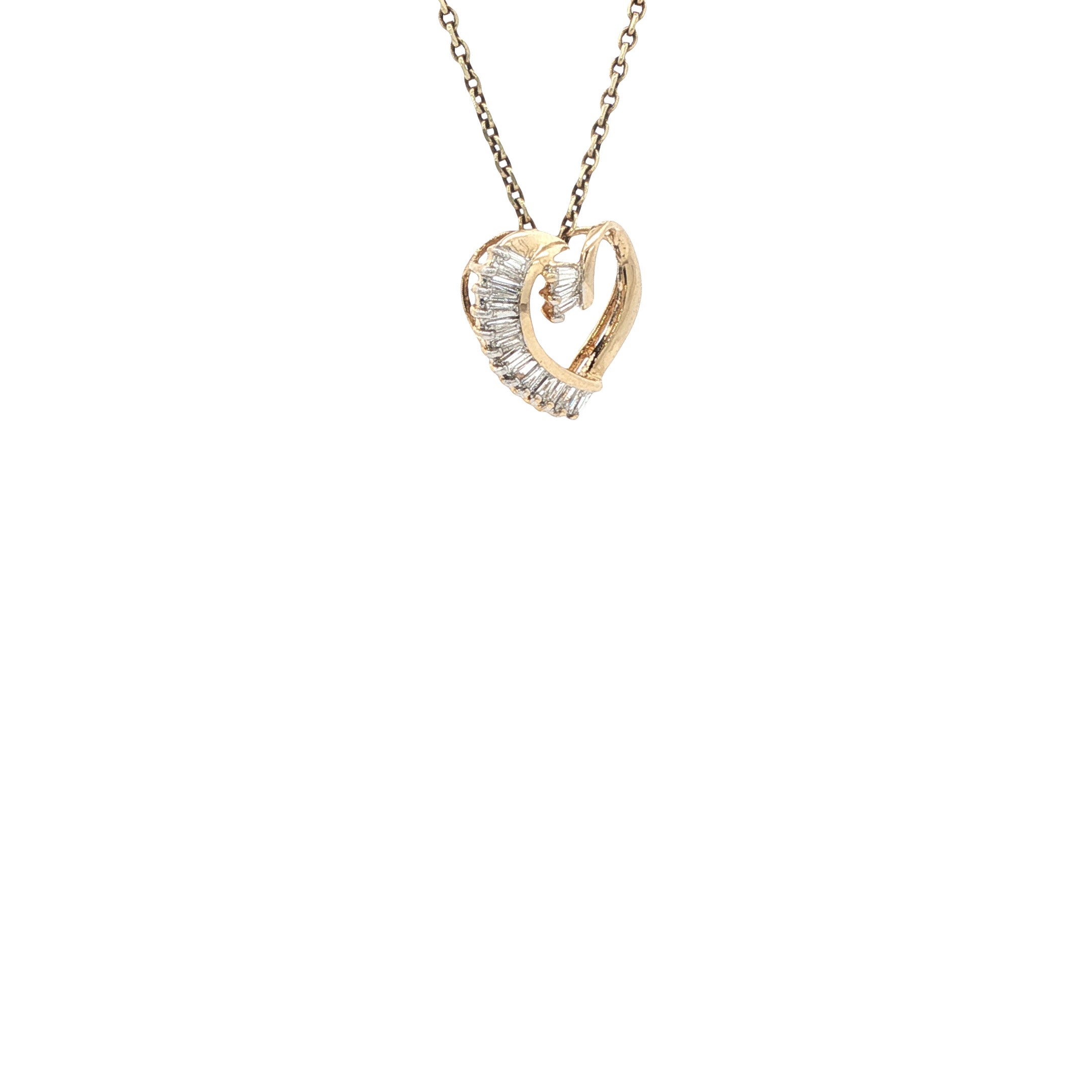 Gouden hart hanger met diamant 14 karaat
