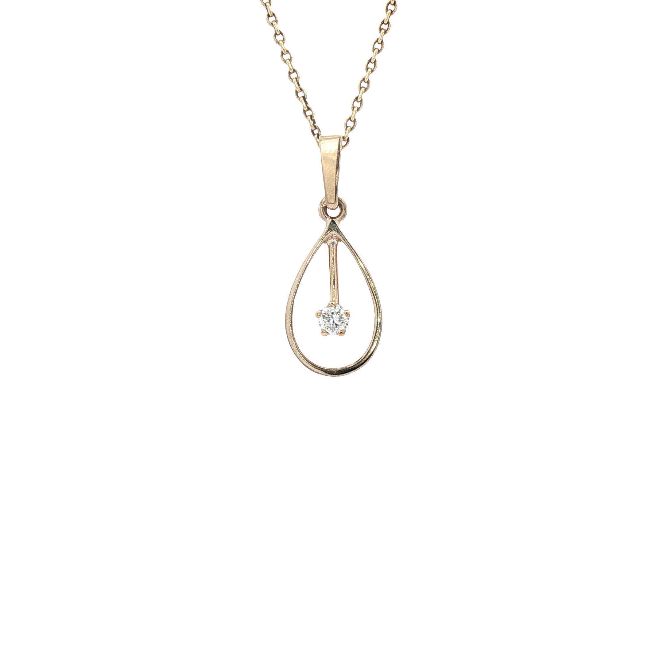 Witgouden hanger met diamant 14 karaat
