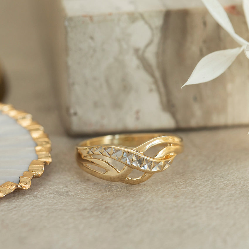 Gouden fantasie ring 14 karaat