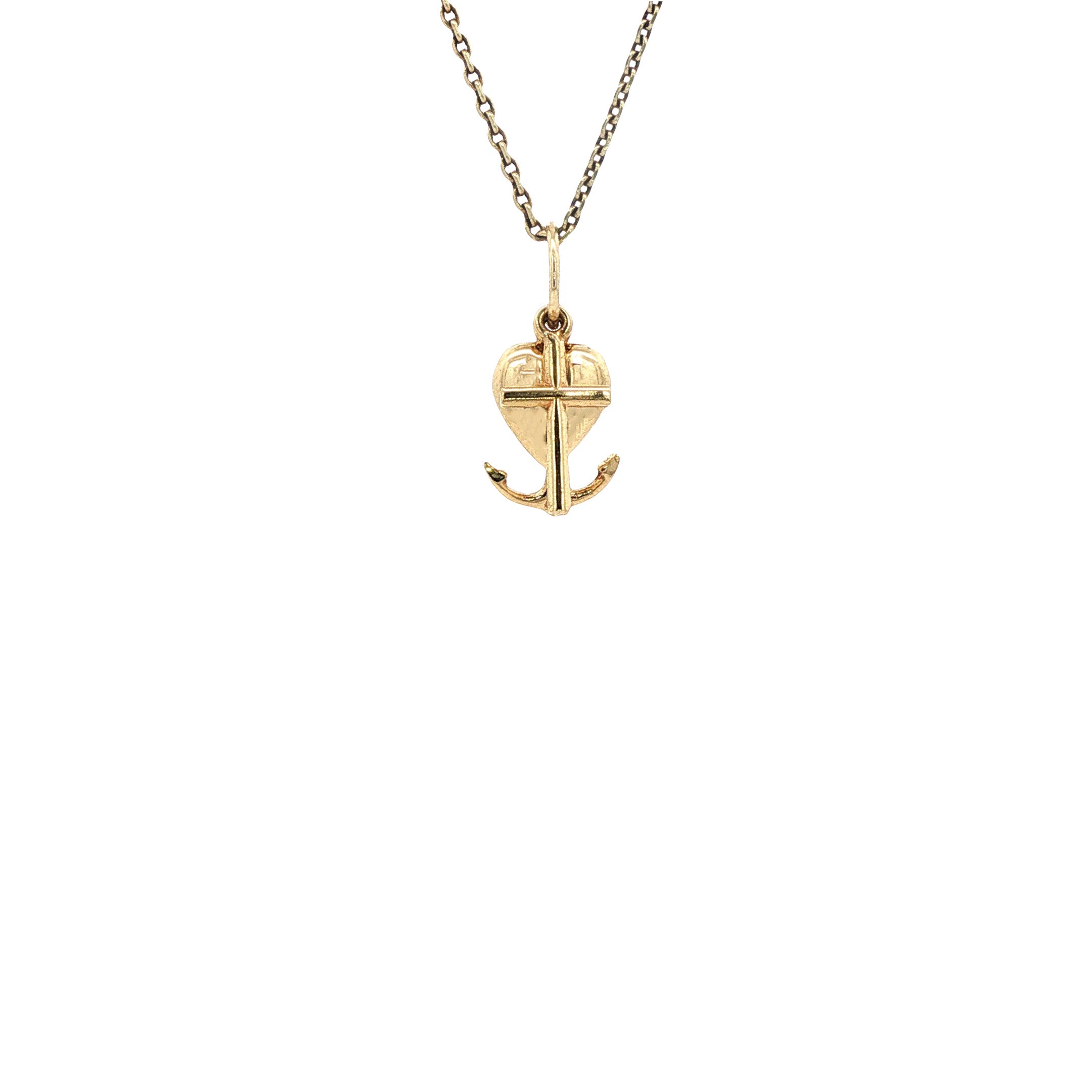 Gouden hanger geloof, hoop en liefde 14 karaat