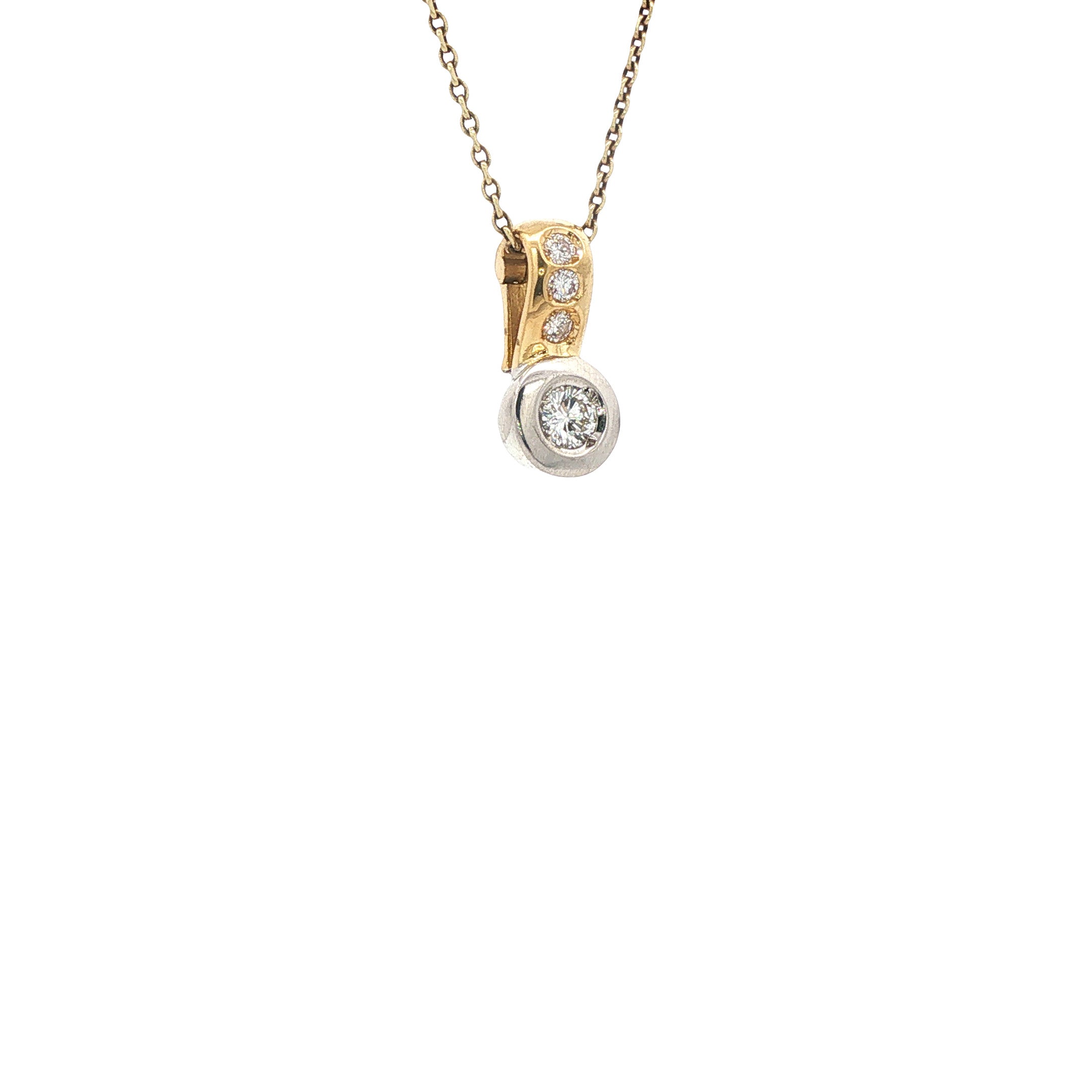 Gouden cliphanger met diamant 18 karaat