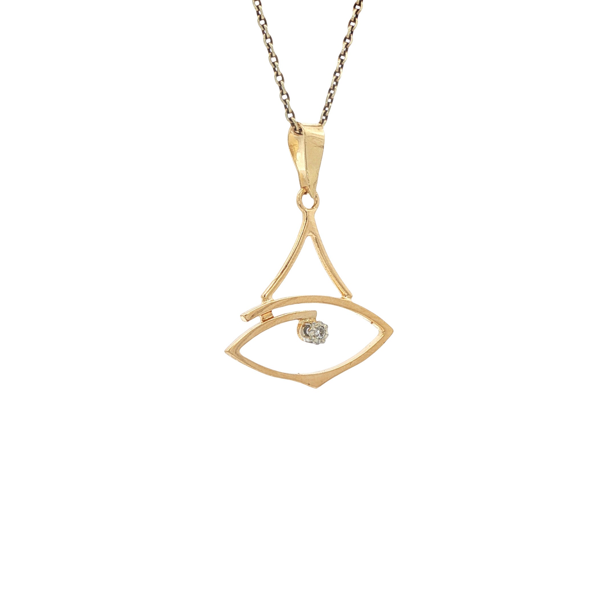Gouden hanger met diamant 18 karaat