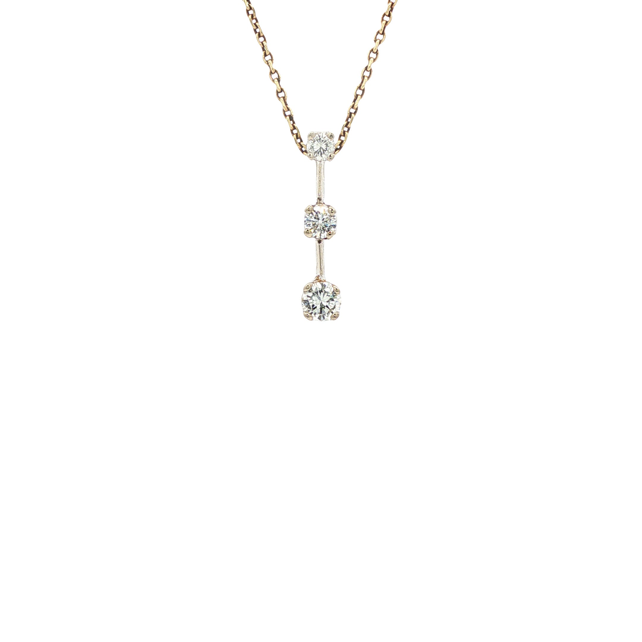 Witgouden hanger met diamant 14 karaat