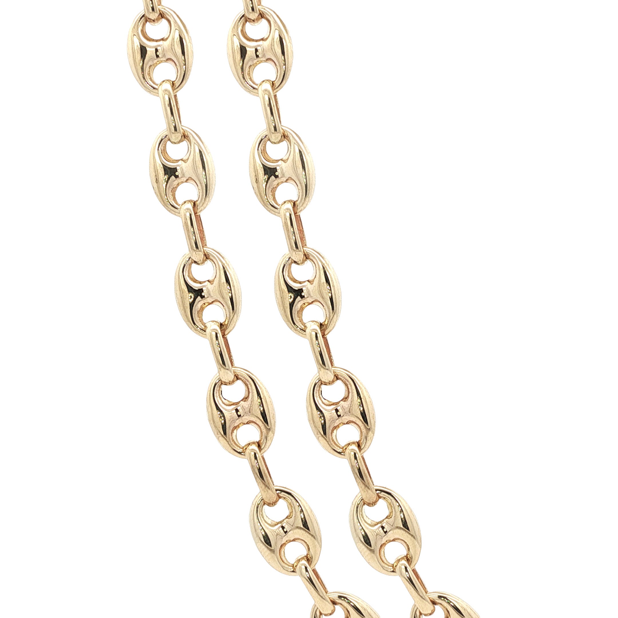 Gouden koffieboon collier 73 cm 14 karaat