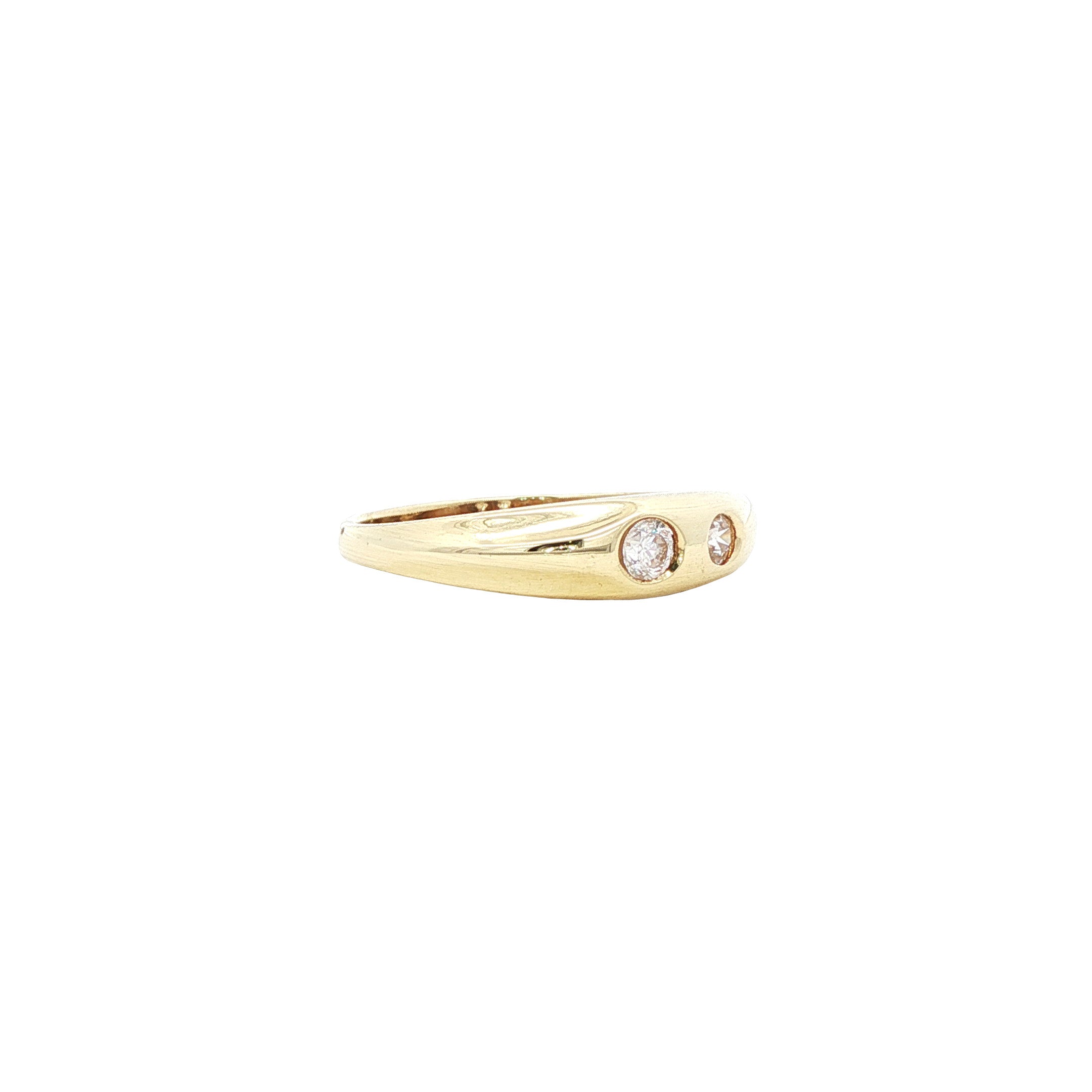 Gouden ring met zirkonia 14 karaat
