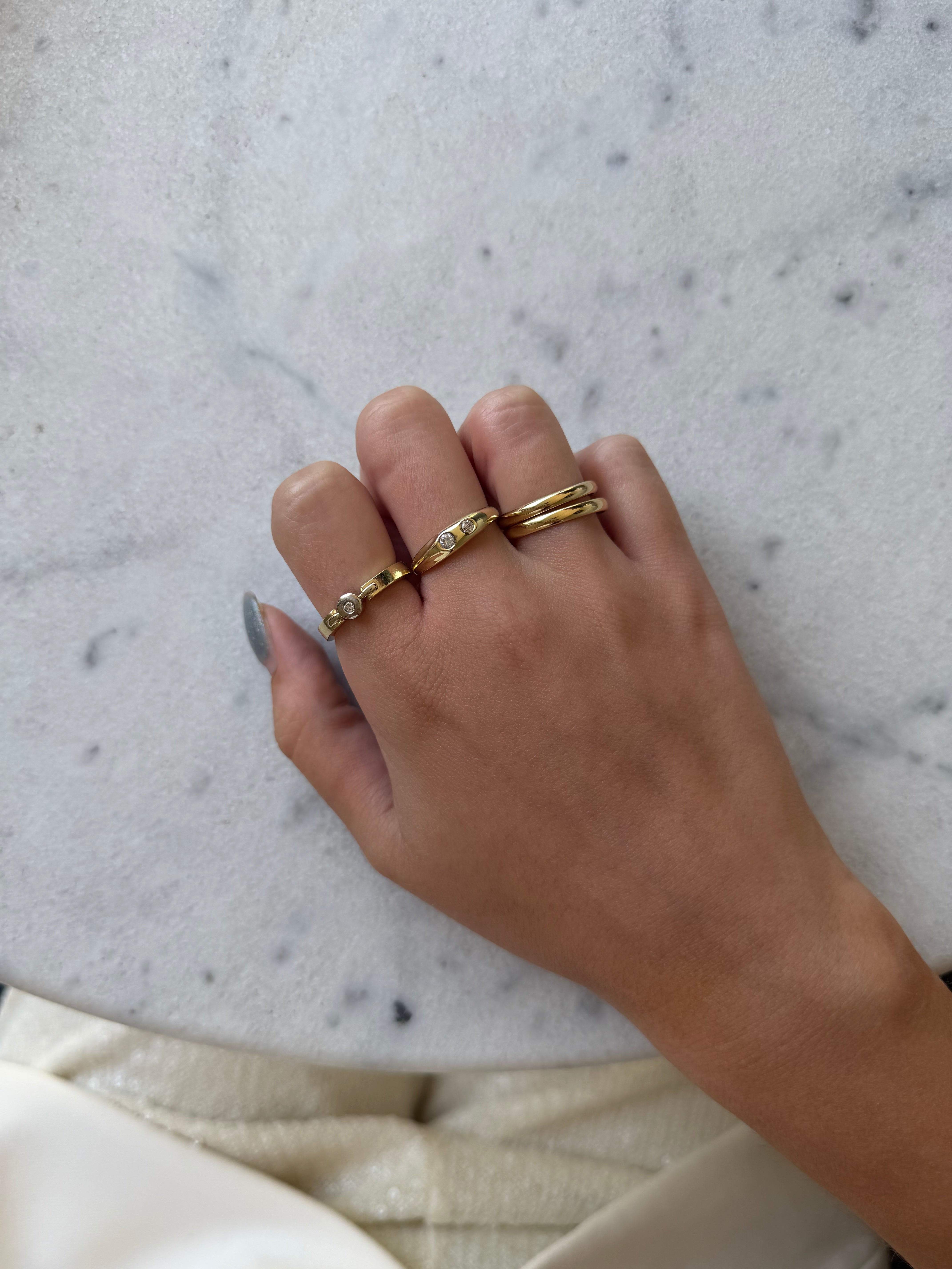 Gouden ring met zirkonia 14 karaat